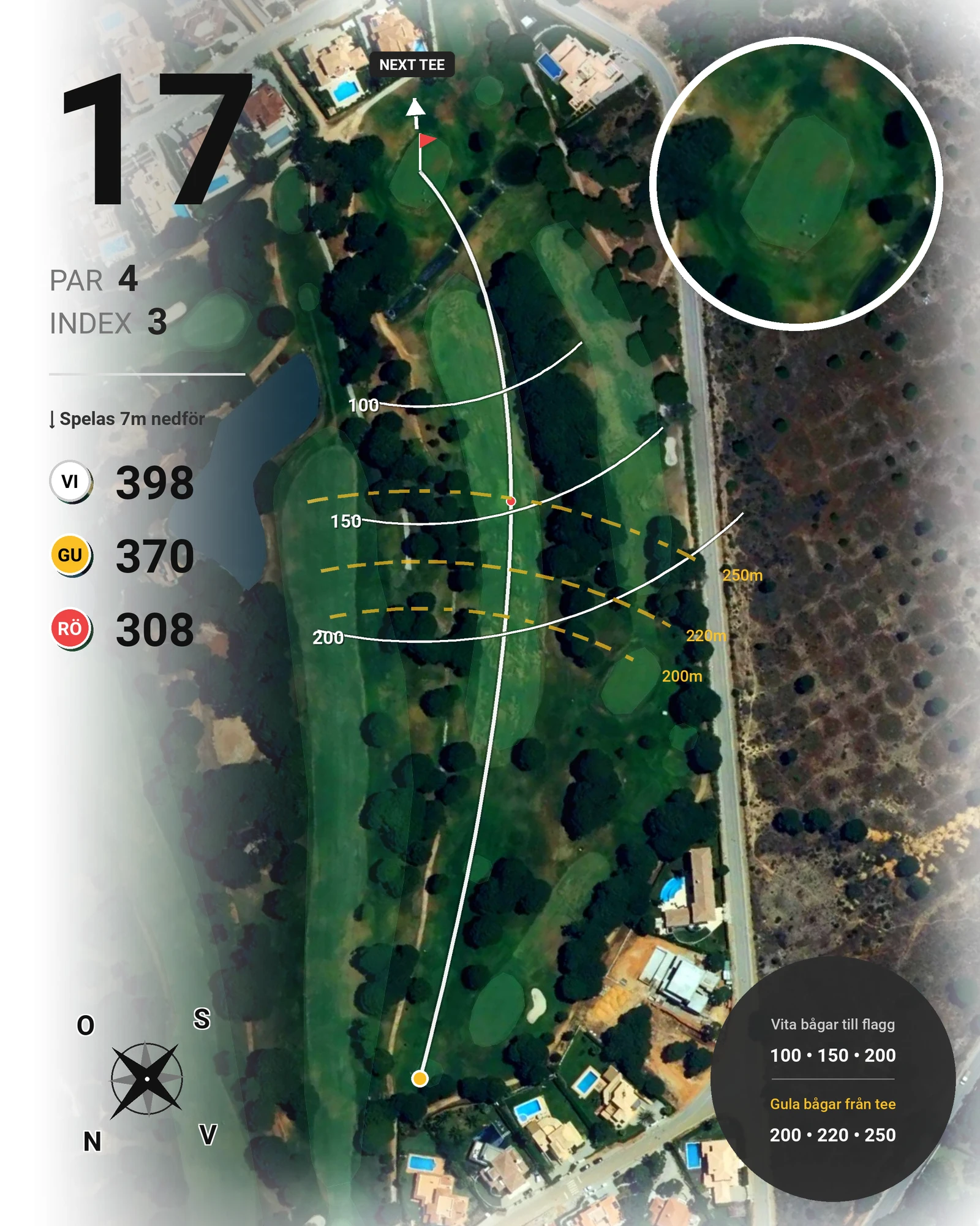 Banguide Vila Sol 10-27  hål 17 karta
