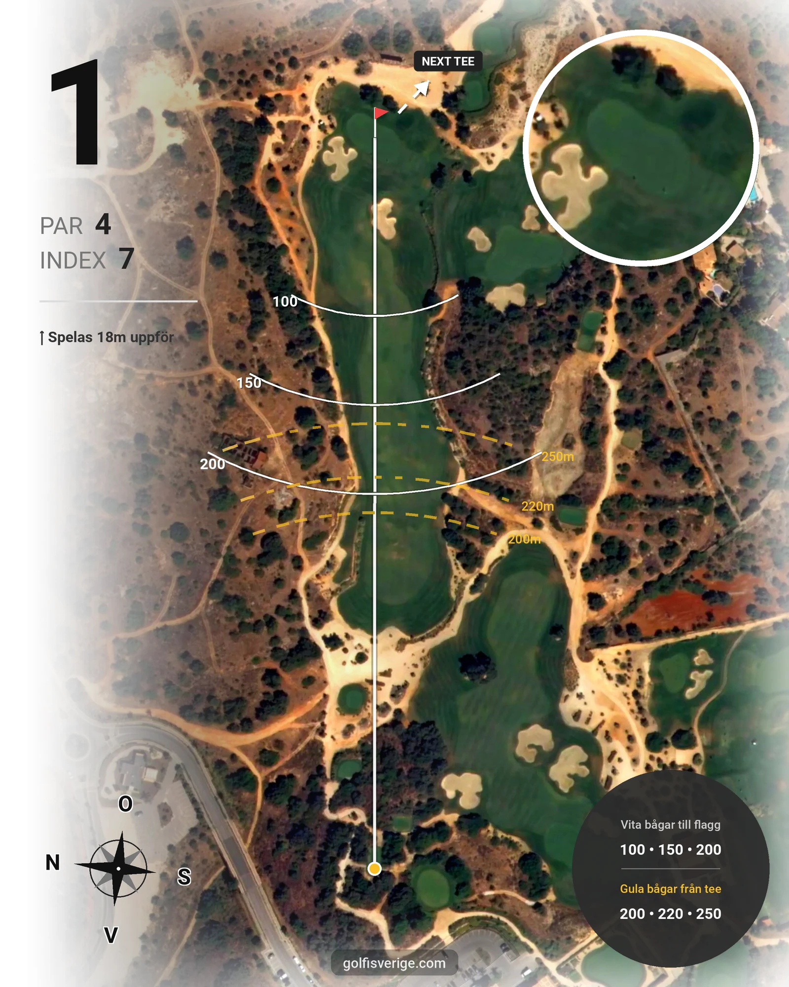 Banguide Faldo Amendoeira  hål 1 karta