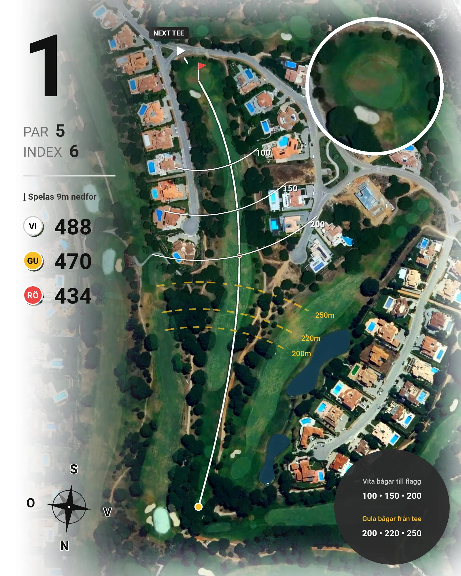 Banguide Vila Sol 19-9 hål 1 karta