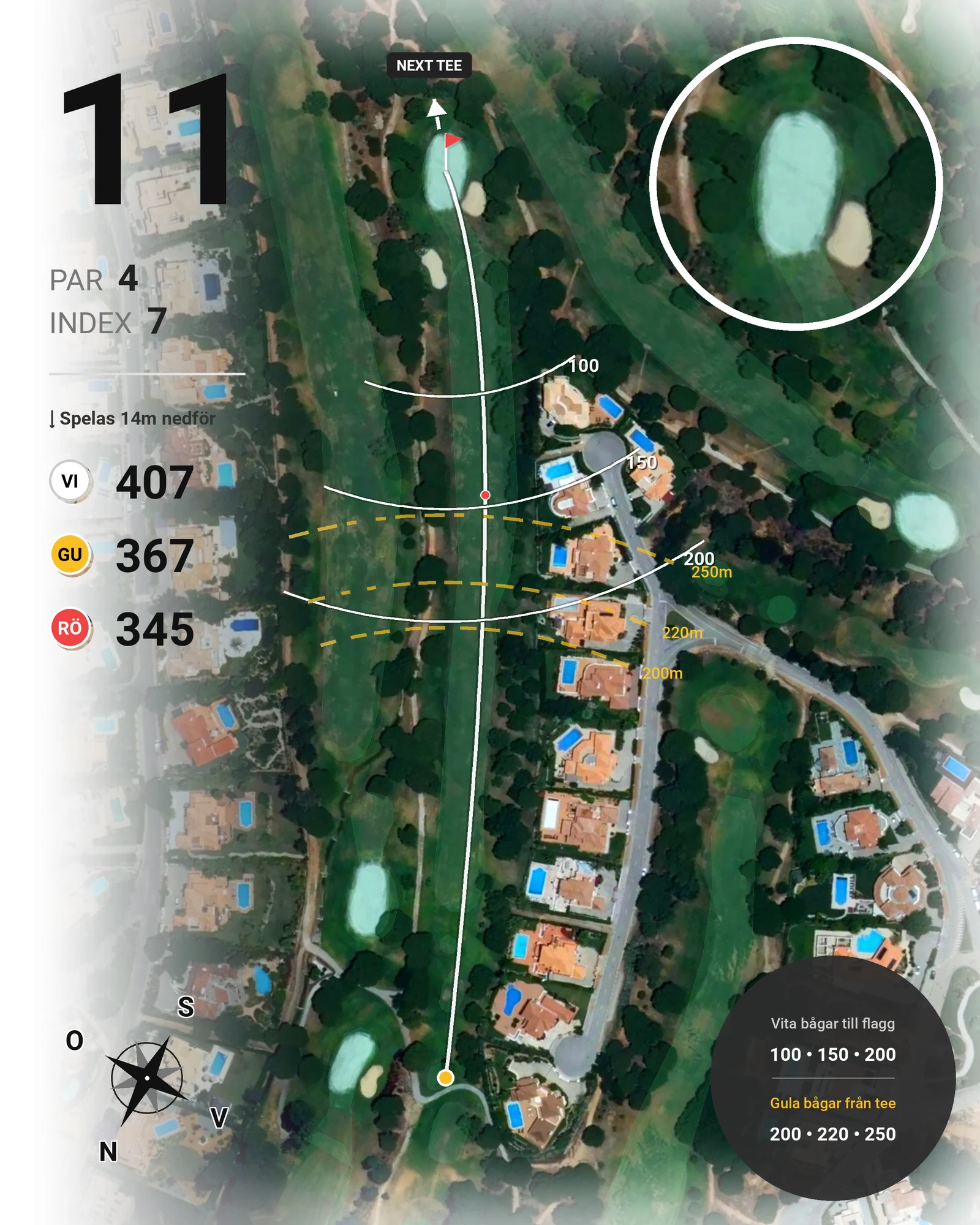 Banguide Vila Sol 19-9 hål 11 karta