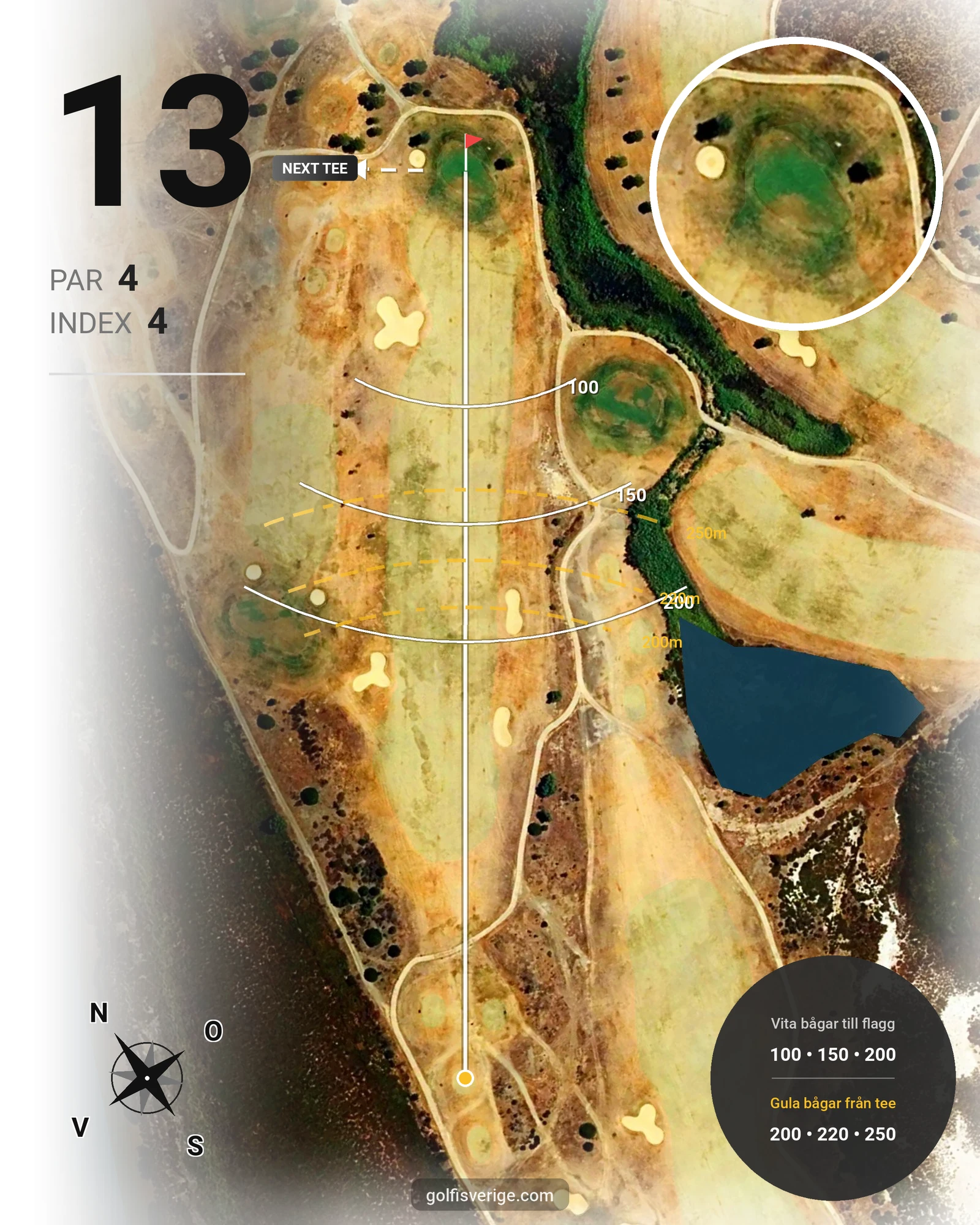 Banguide Isla Canela Links hål 13 karta
