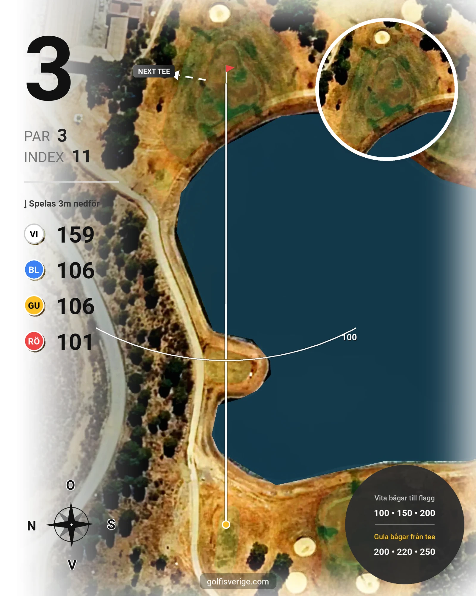 Banguide Isla Canela Links hål 3 karta