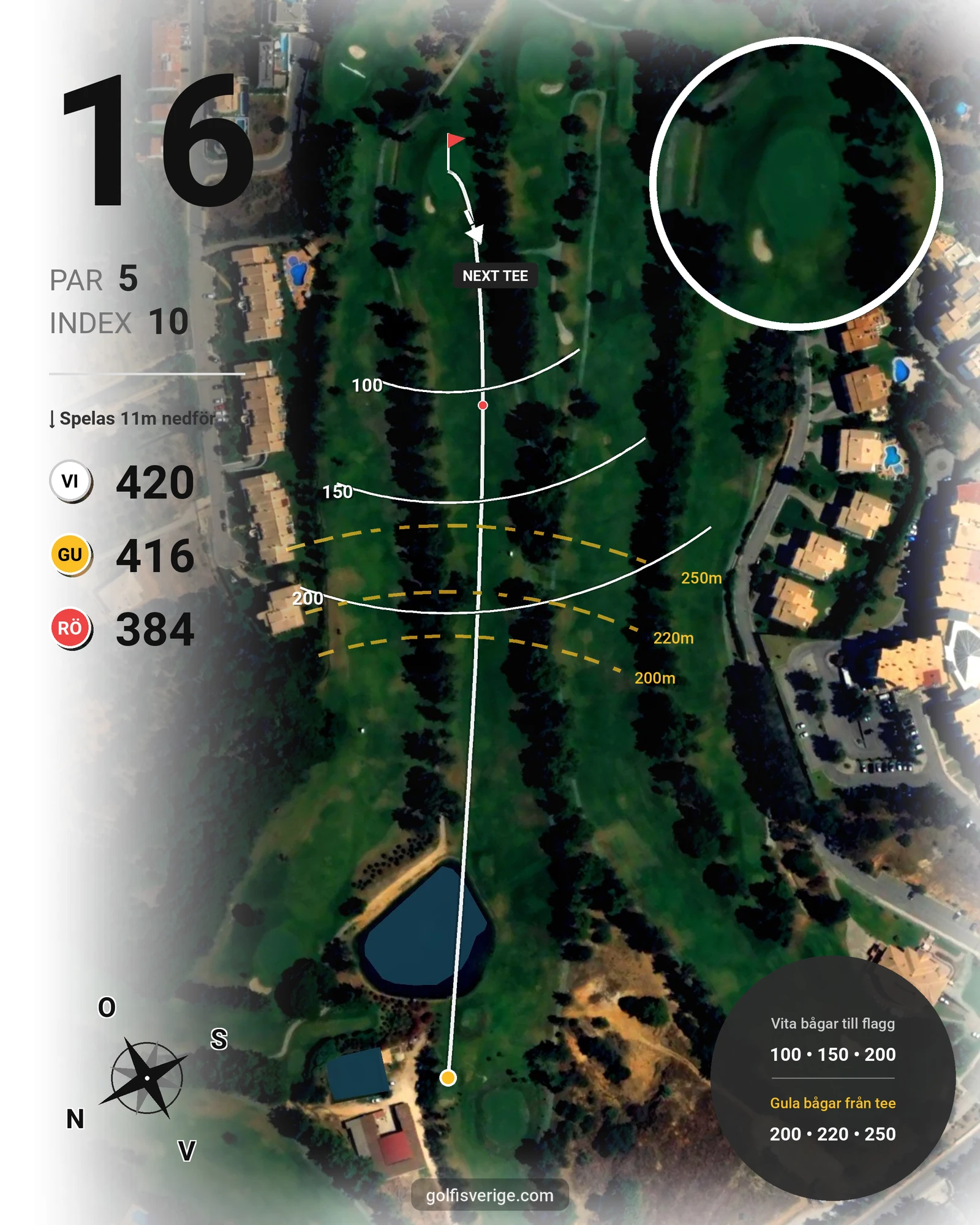 Banguide Alto hål 16 karta