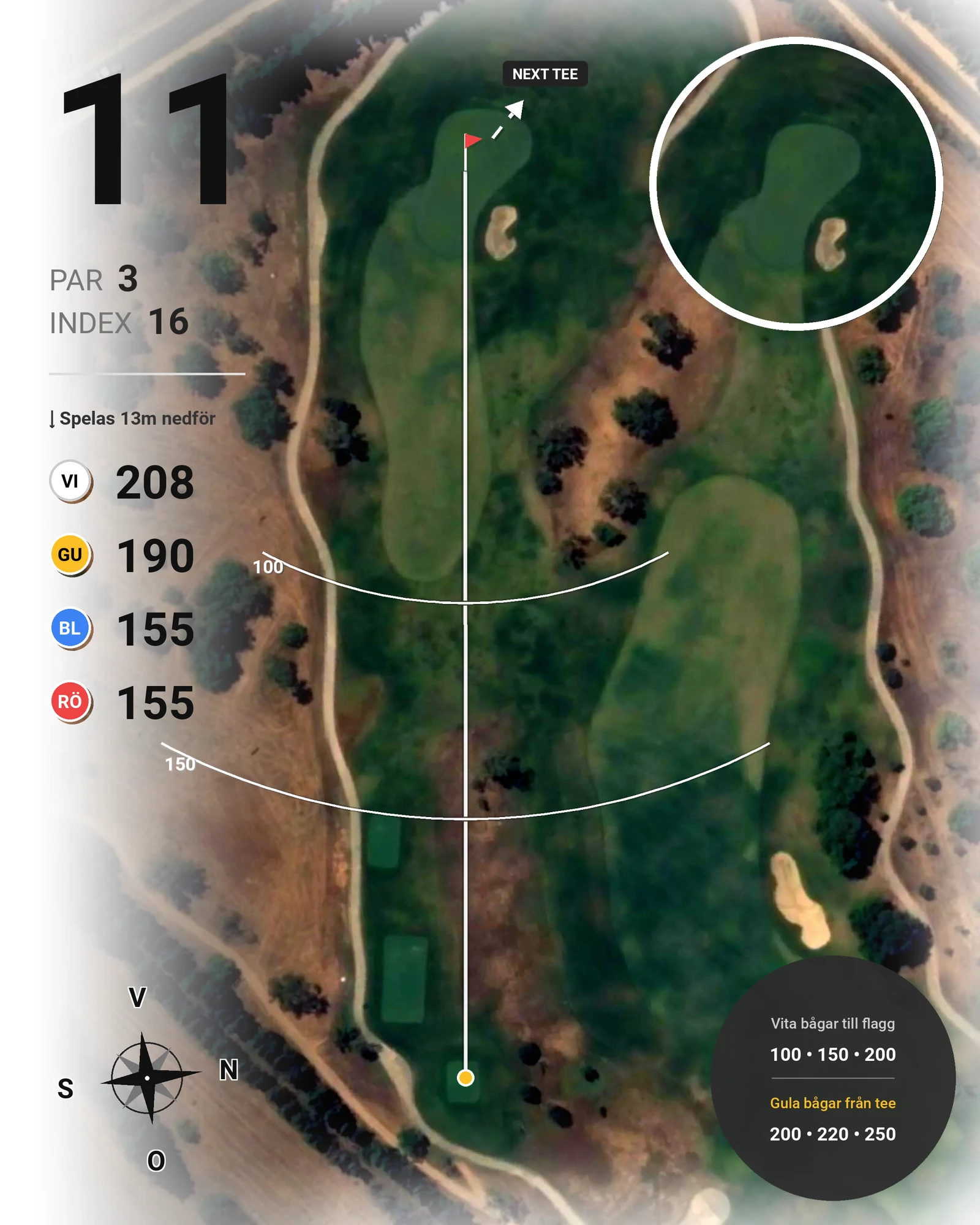 Banguide Palmares Praia/Alvor hål 11 karta