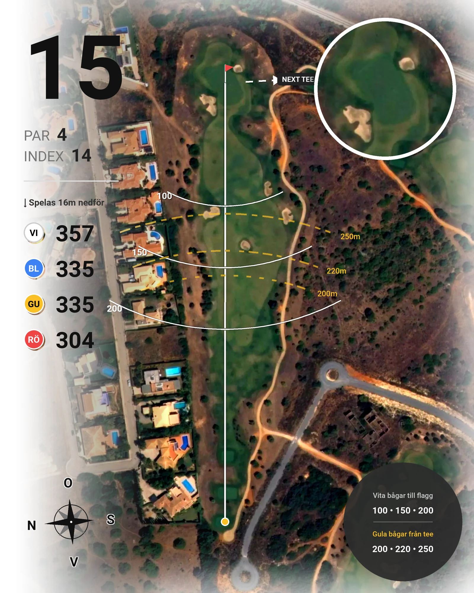 Banguide Palmares Praia/Alvor hål 15 karta