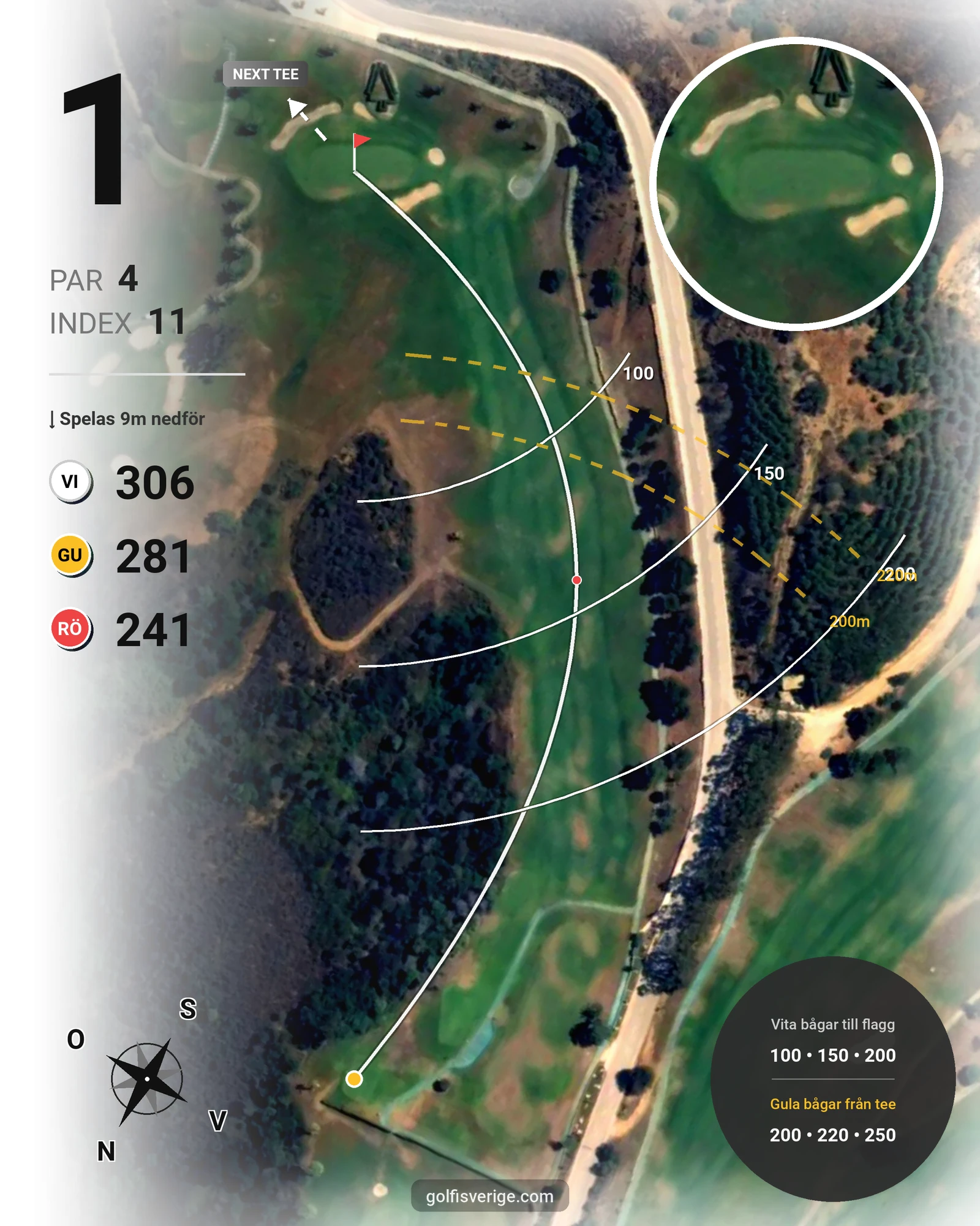 Banguide Santo Antonio på SoloGolf - GolfiSpanien - Hål 1 karta