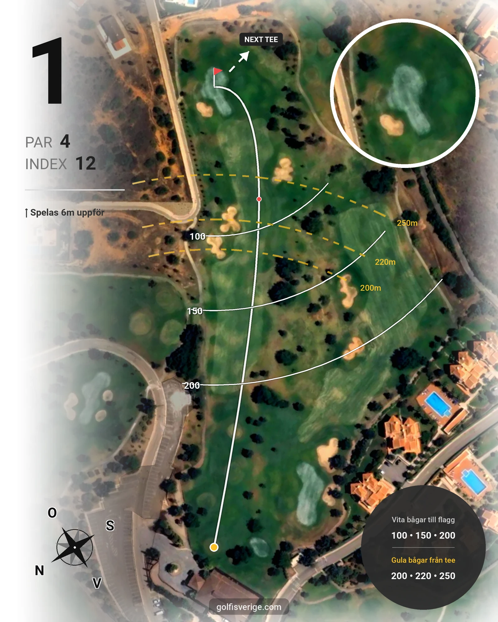 Banguide Vale da Pinta på SoloGolf - GolfiSpanien - Hål 1 karta