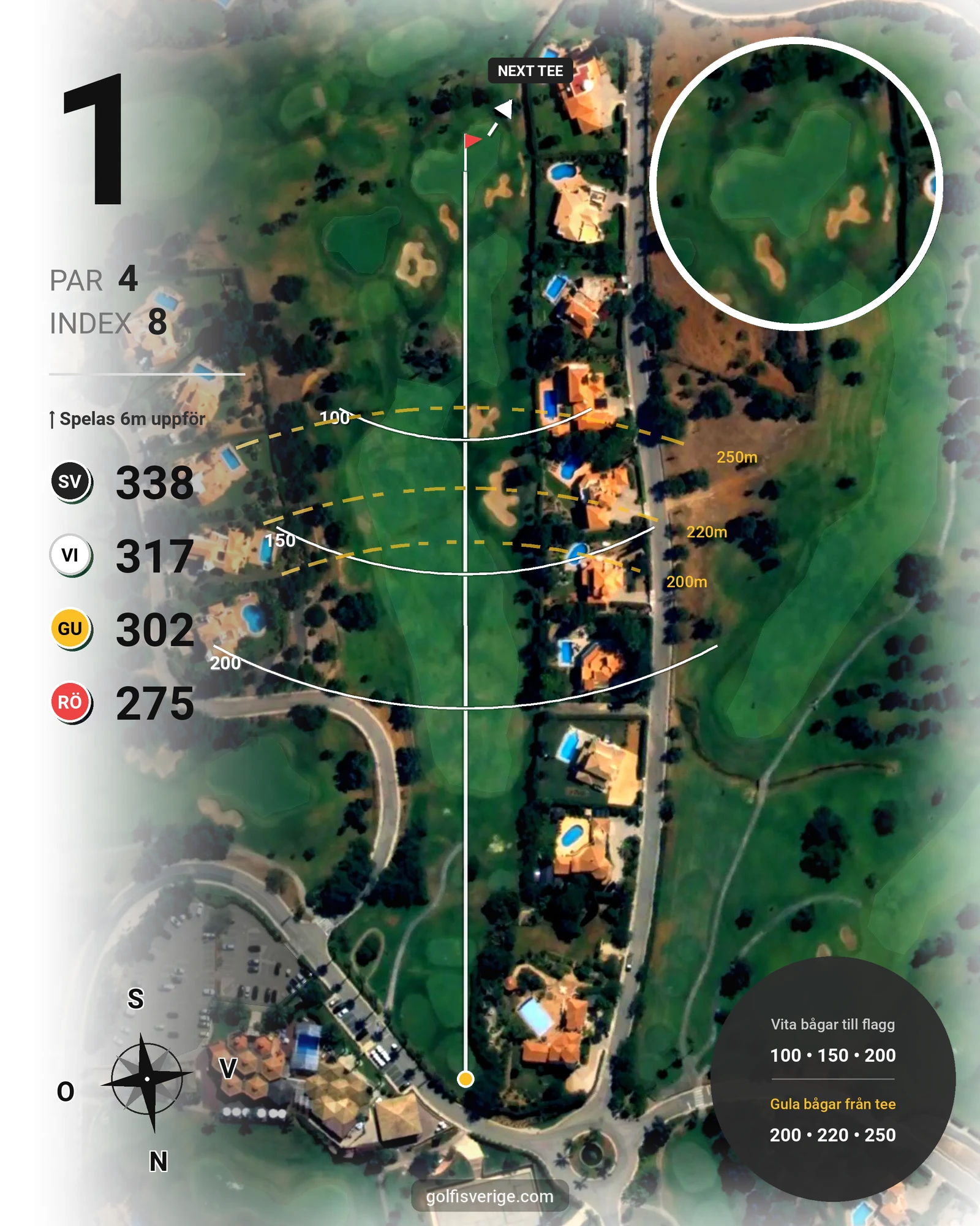 Banguide Gramacho på SoloGolf - GolfiSpanien - Hål 1 karta
