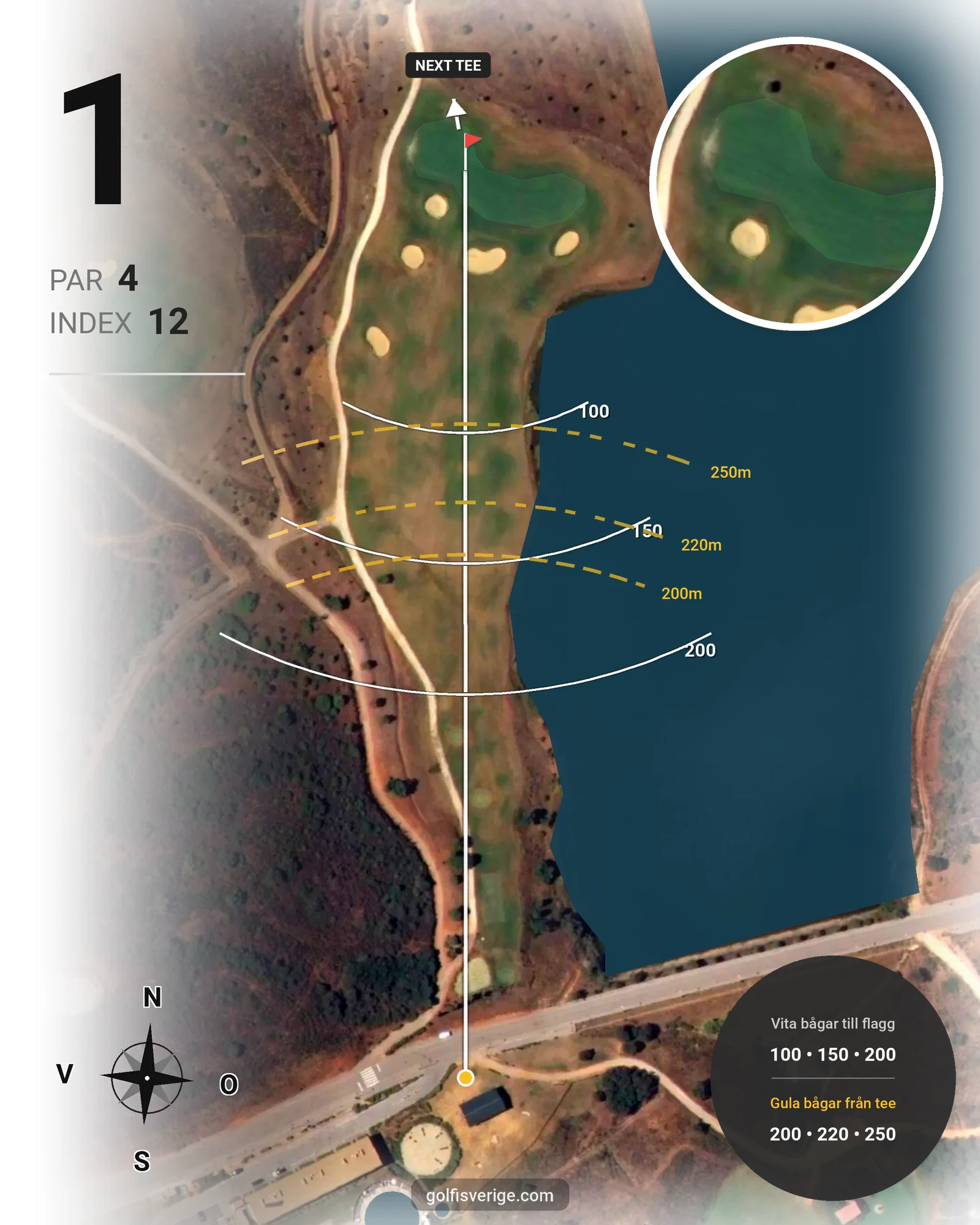 Banguide Alamos på SoloGolf - GolfiSpanien - Hål 1 karta