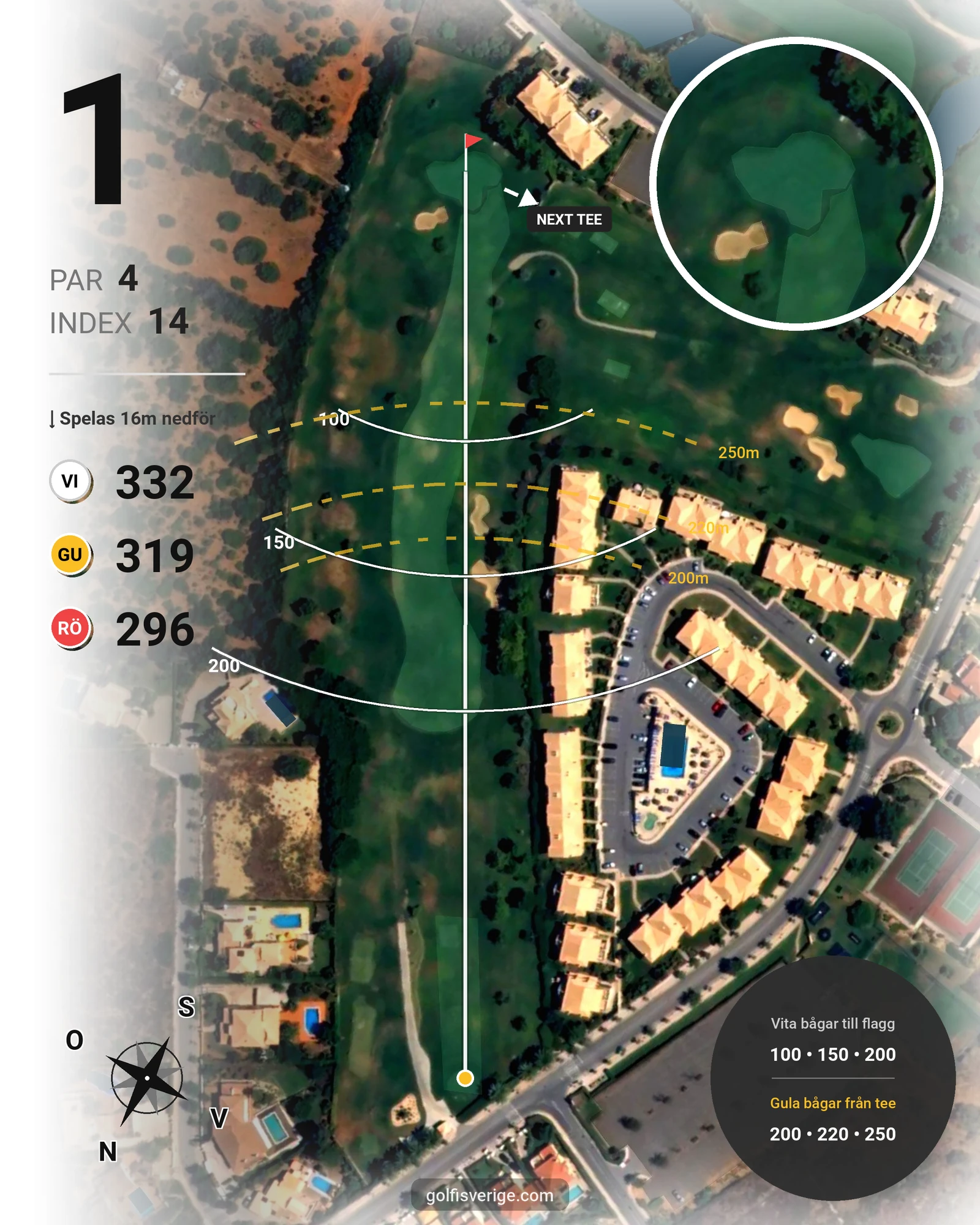 Banguide Boavista på SoloGolf - GolfiSpanien - Hål 1 karta
