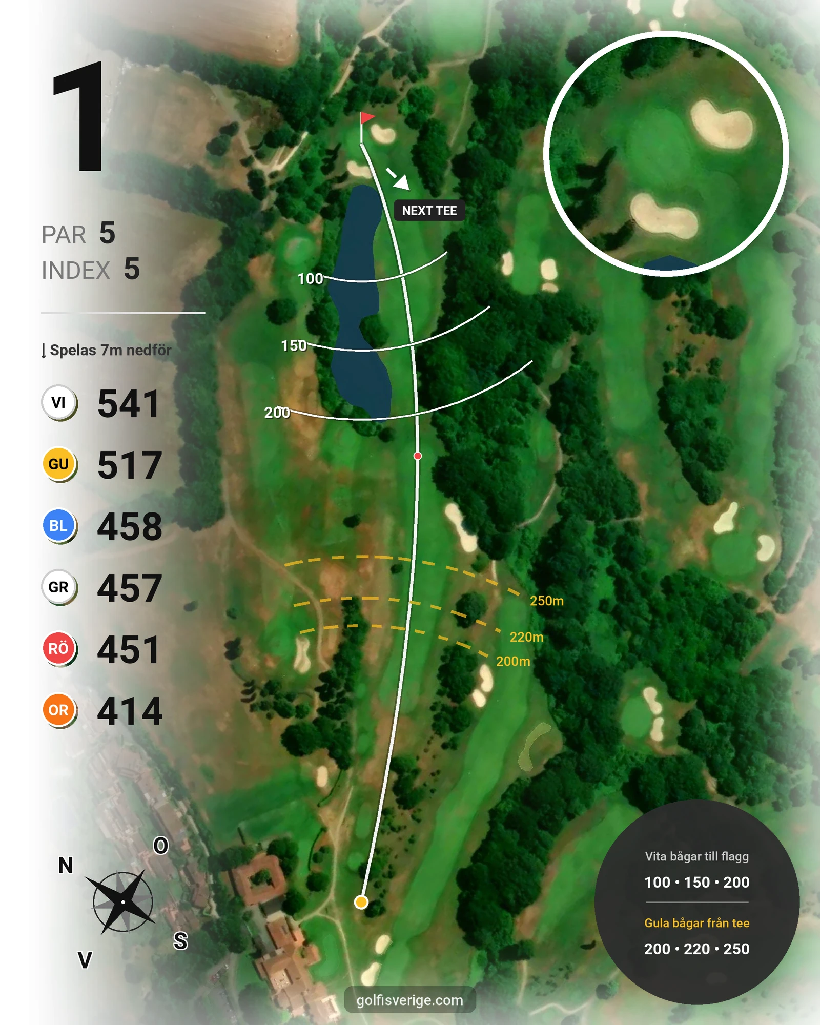 Banguide Golf Nazionale på SoloGolf - GolfiSpanien - Hål 1 karta