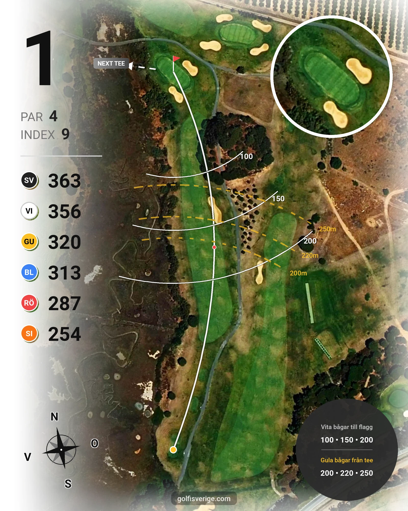 Banguide El Rompido Norte på SoloGolf - GolfiSpanien - Hål 1 karta