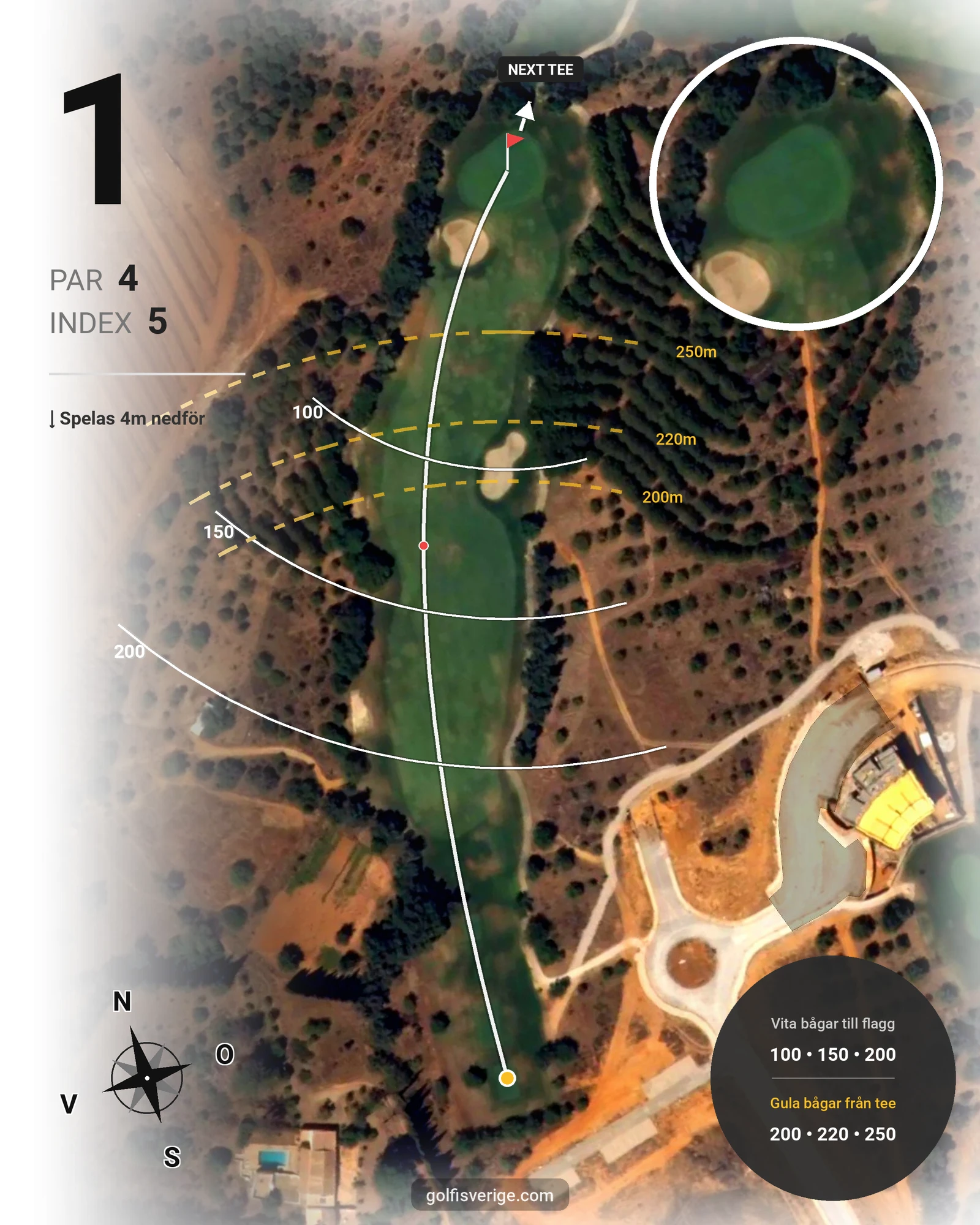 Banguide Silves på SoloGolf - GolfiSpanien - Hål 1 karta