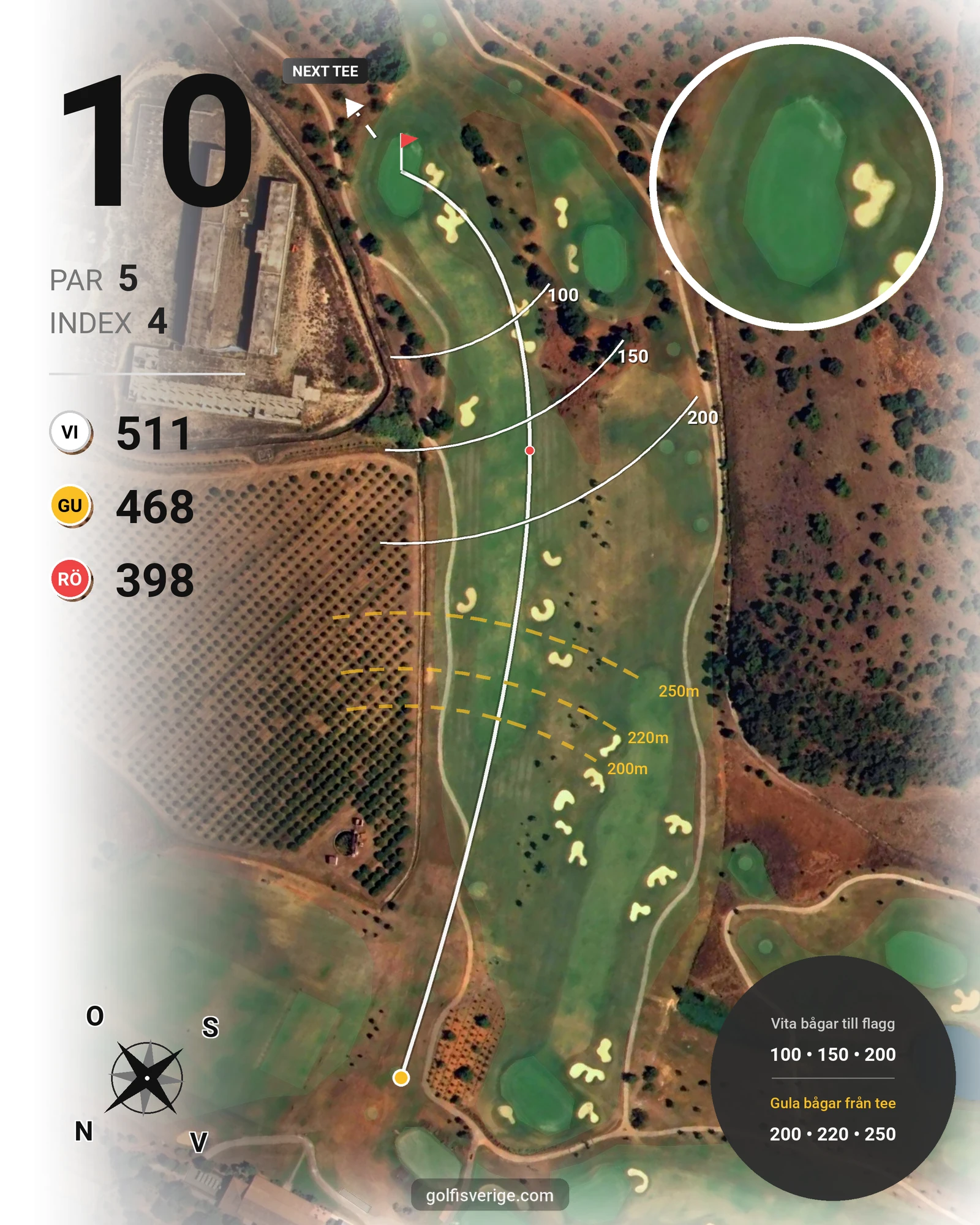 Banguide Morgado på SoloGolf - GolfiSpanien - Hål 10 karta
