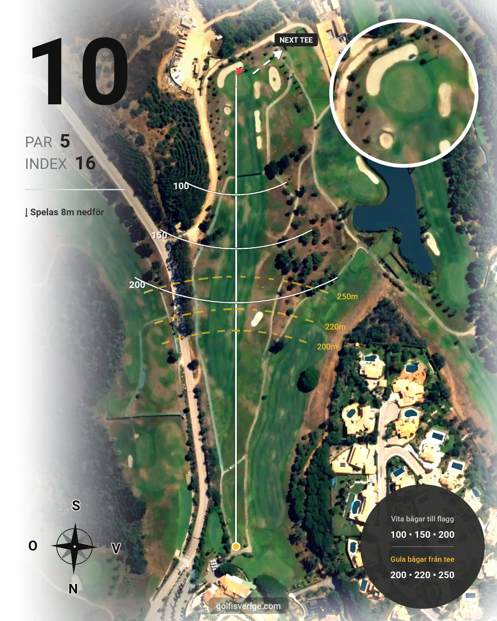 Banguide Santo Antonio på SoloGolf - GolfiSpanien - Hål 10 karta