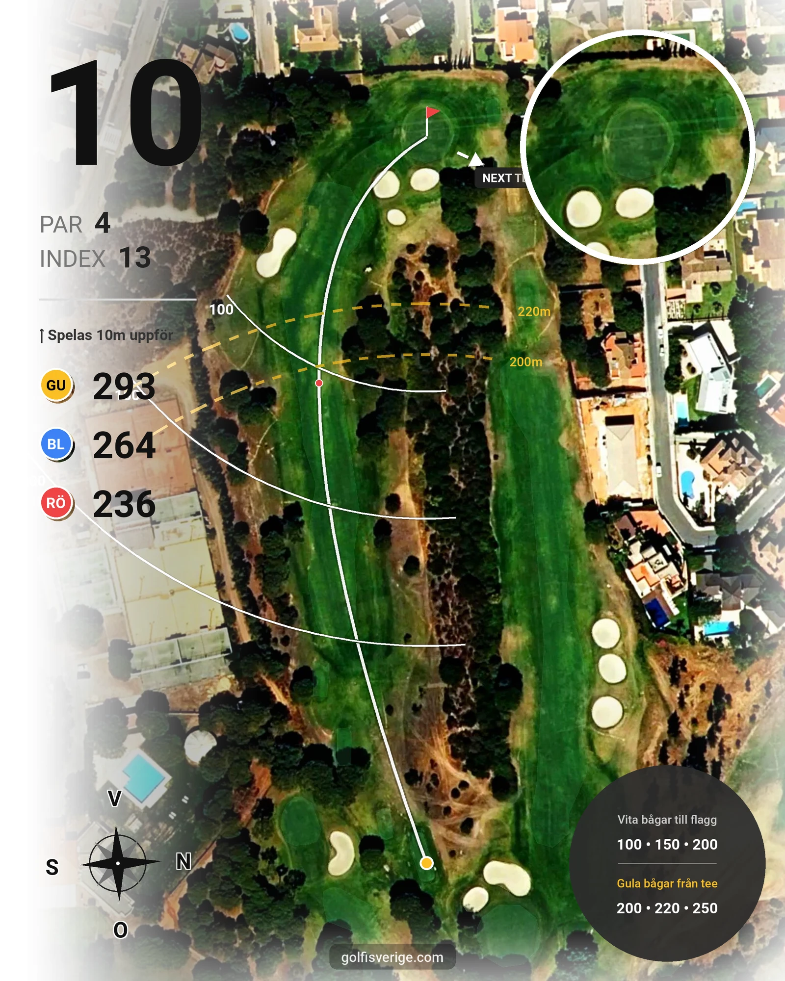 Banguide Bellavista på SoloGolf - GolfiSpanien - Hål 10 karta