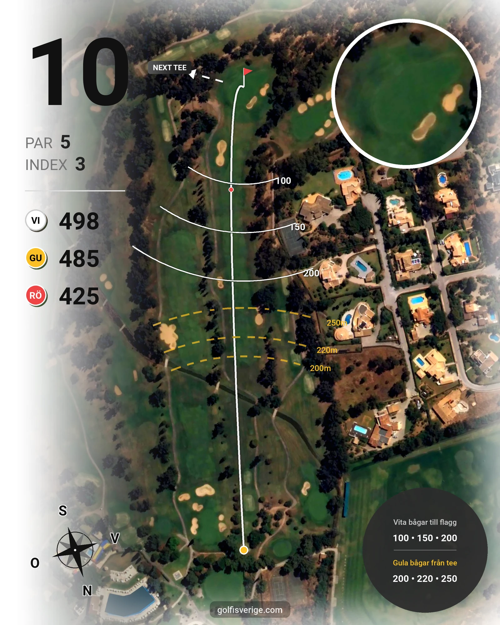 Banguide Penina Championship Course på SoloGolf - GolfiSpanien - Hål 10 karta