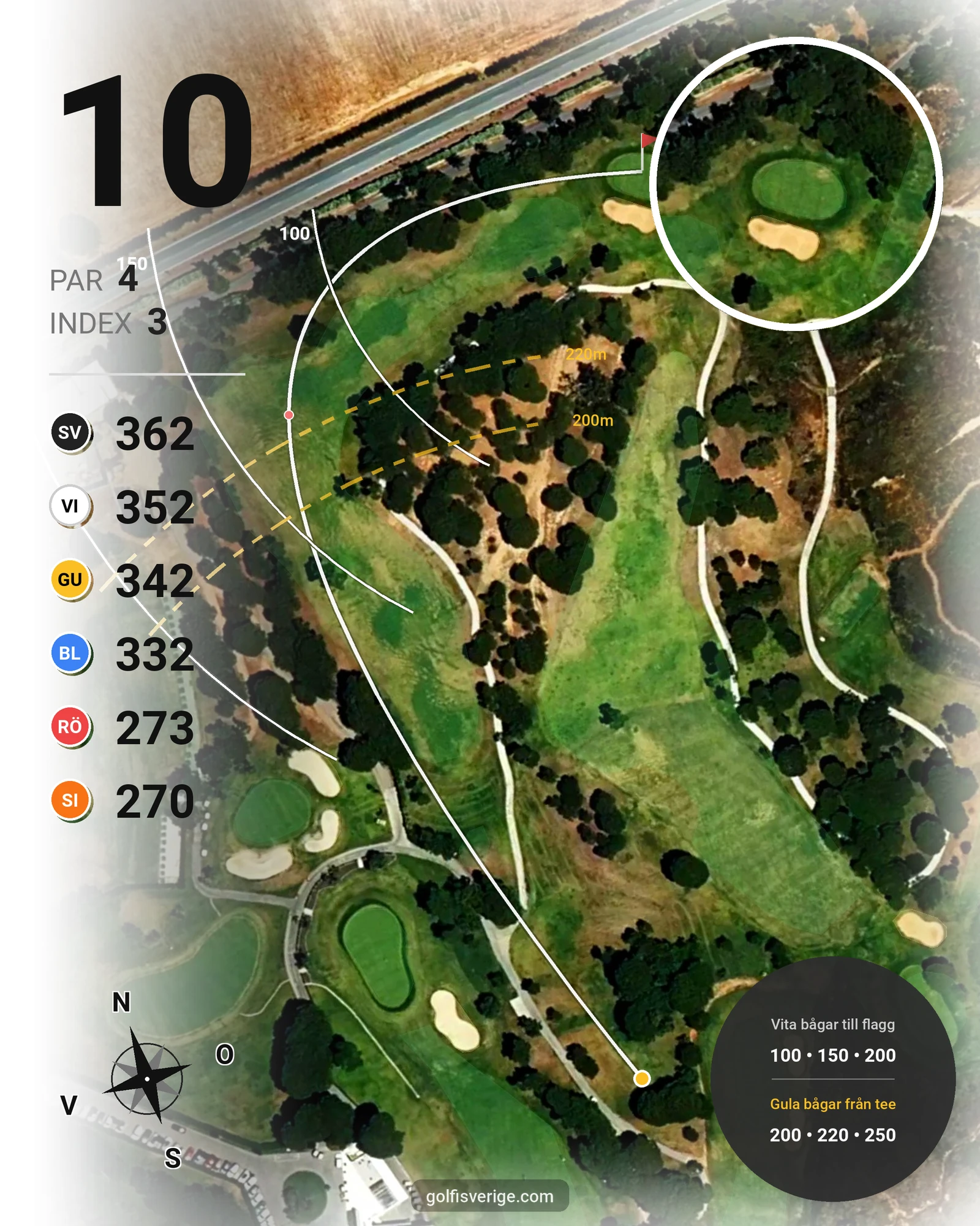 Banguide El Rompido Sur på SoloGolf - GolfiSpanien - Hål 10 karta