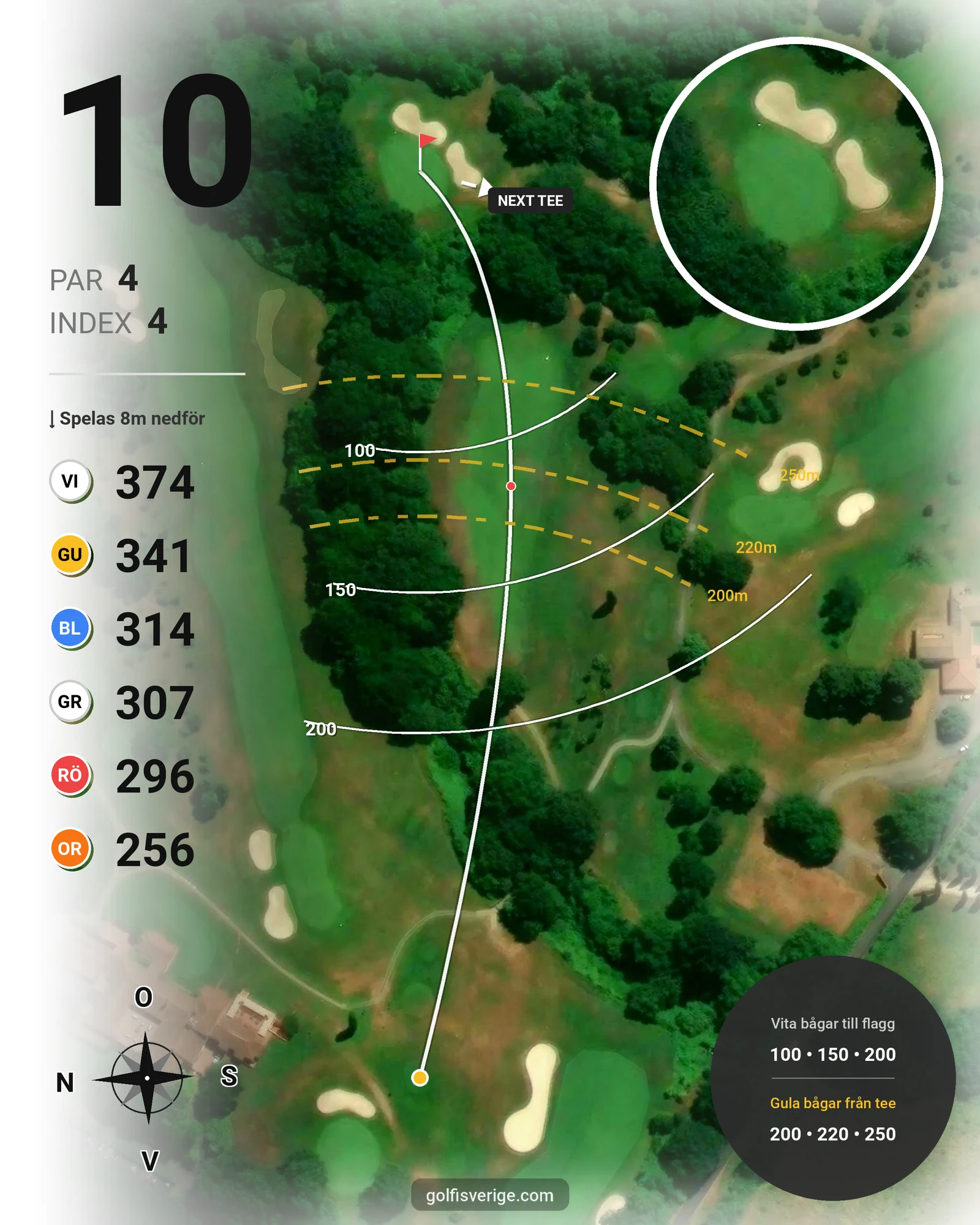 Banguide Golf Nazionale på SoloGolf - GolfiSpanien - Hål 10 karta