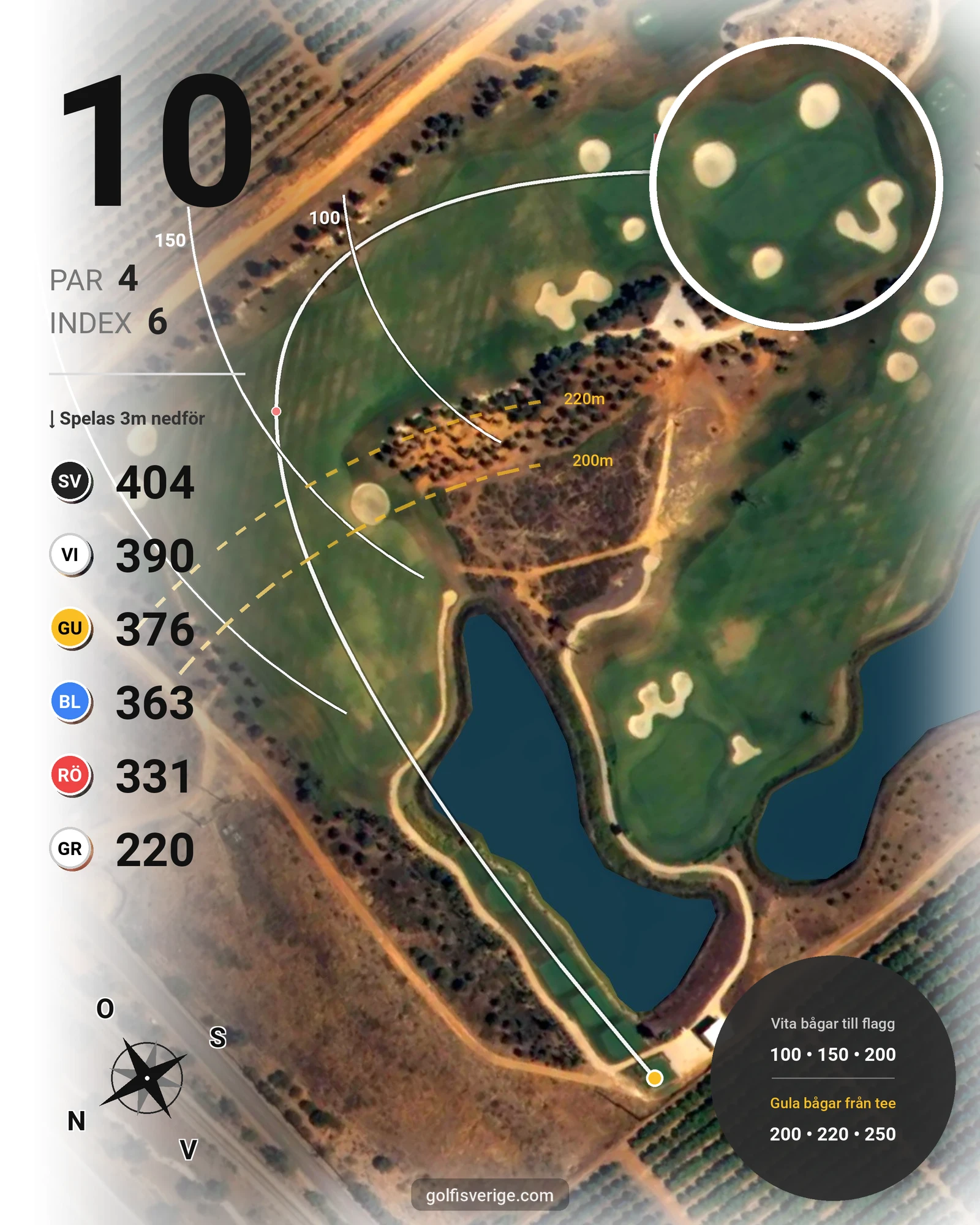 Banguide Oconnor Amendoeira Resort på SoloGolf - GolfiSpanien - Hål 10 karta