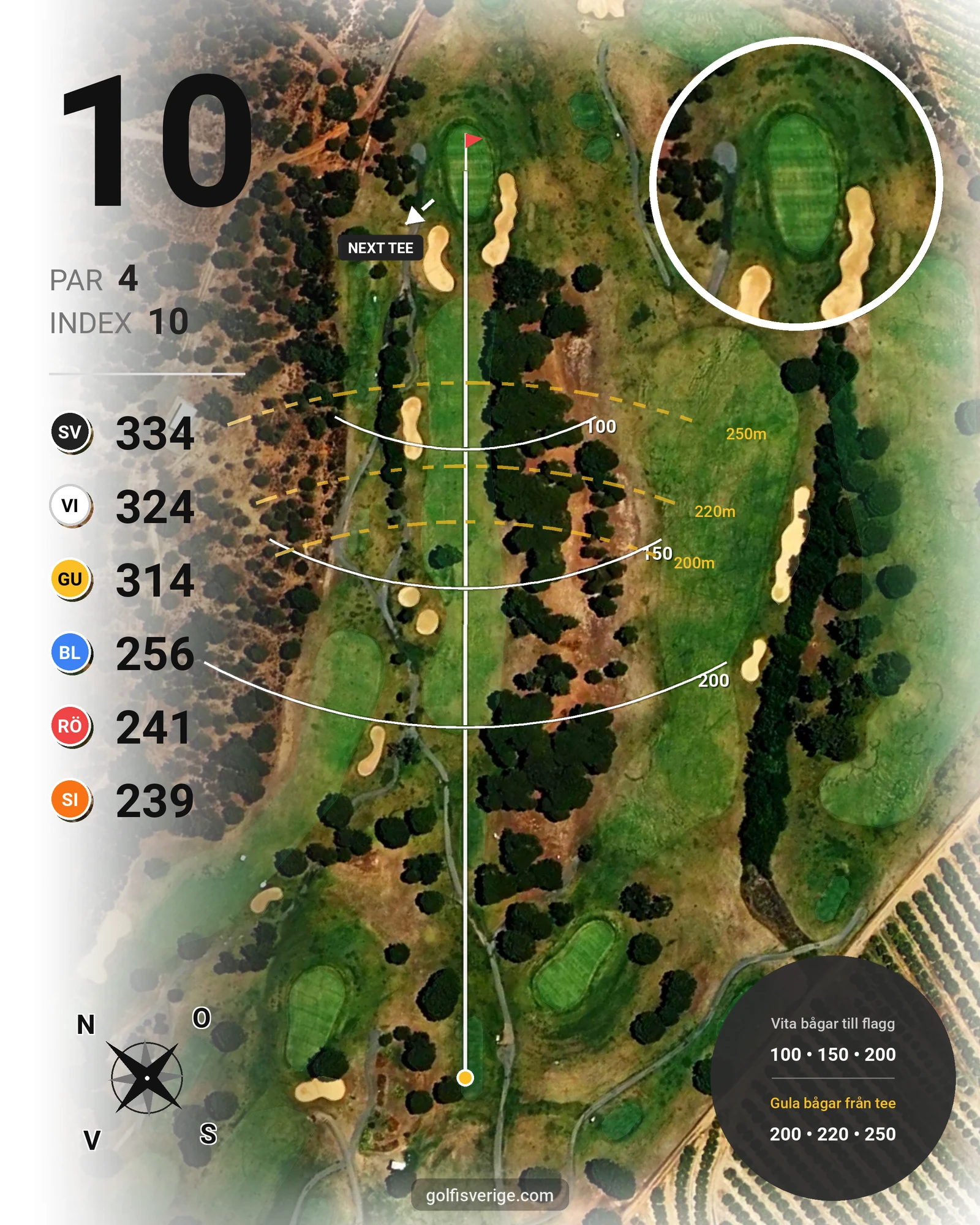 Banguide El Rompido Norte på SoloGolf - GolfiSpanien - Hål 10 karta