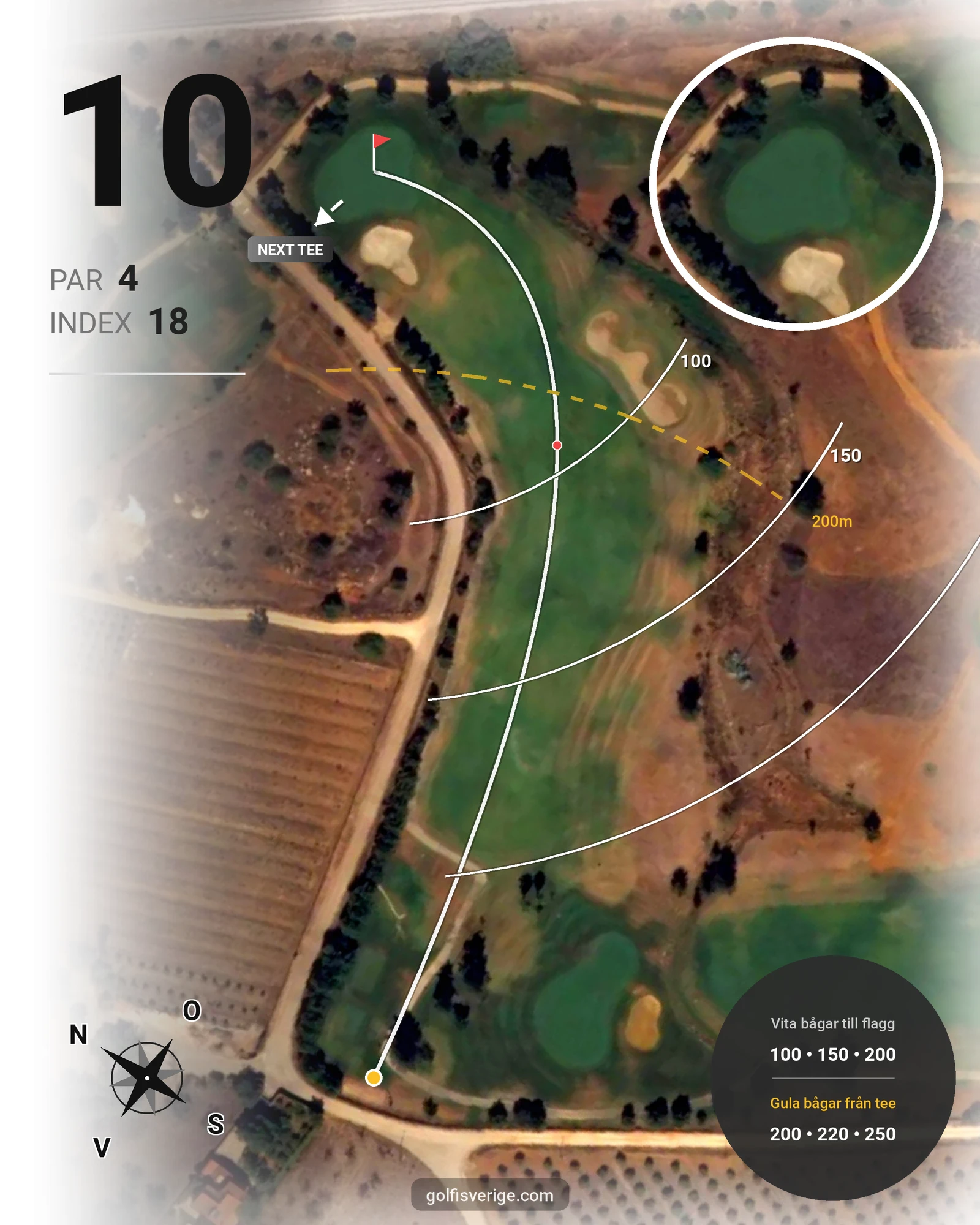 Banguide Silves på SoloGolf - GolfiSpanien - Hål 10 karta