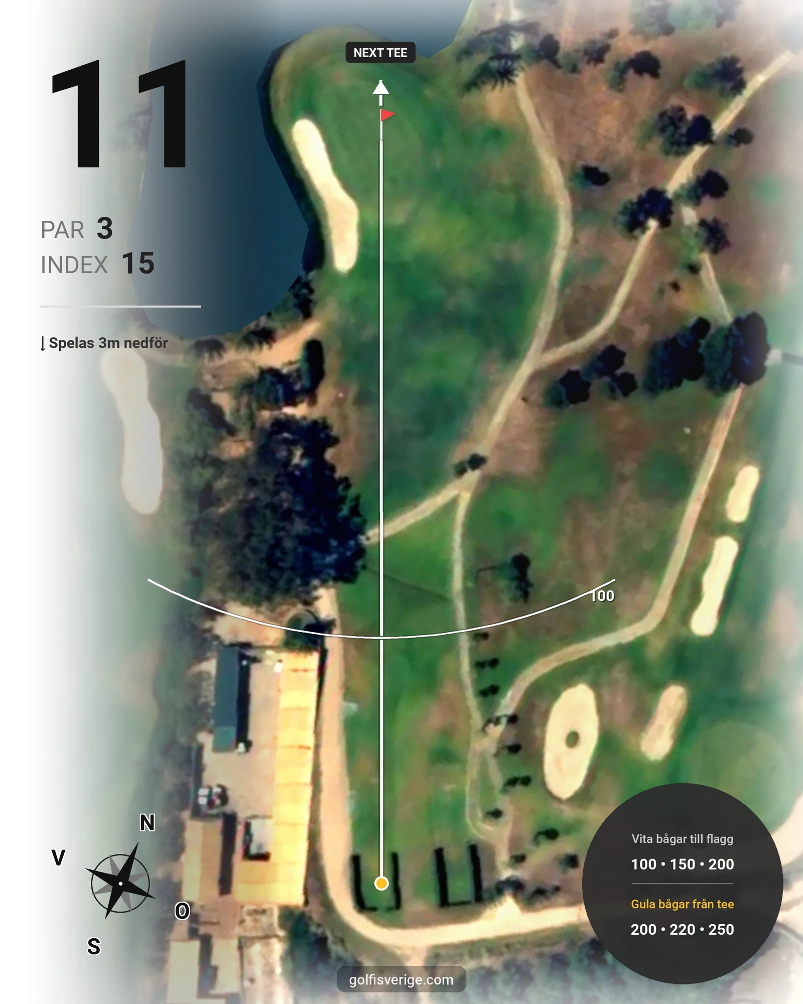 Banguide Santo Antonio på SoloGolf - GolfiSpanien - Hål 11 karta