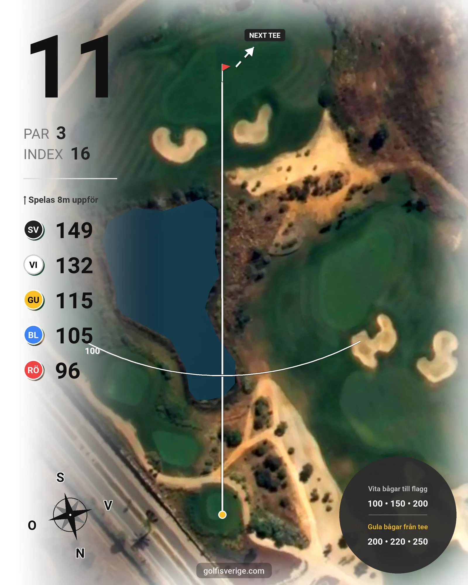 Banguide Faldo Amendoeira på SoloGolf - GolfiSpanien - Hål 11 karta