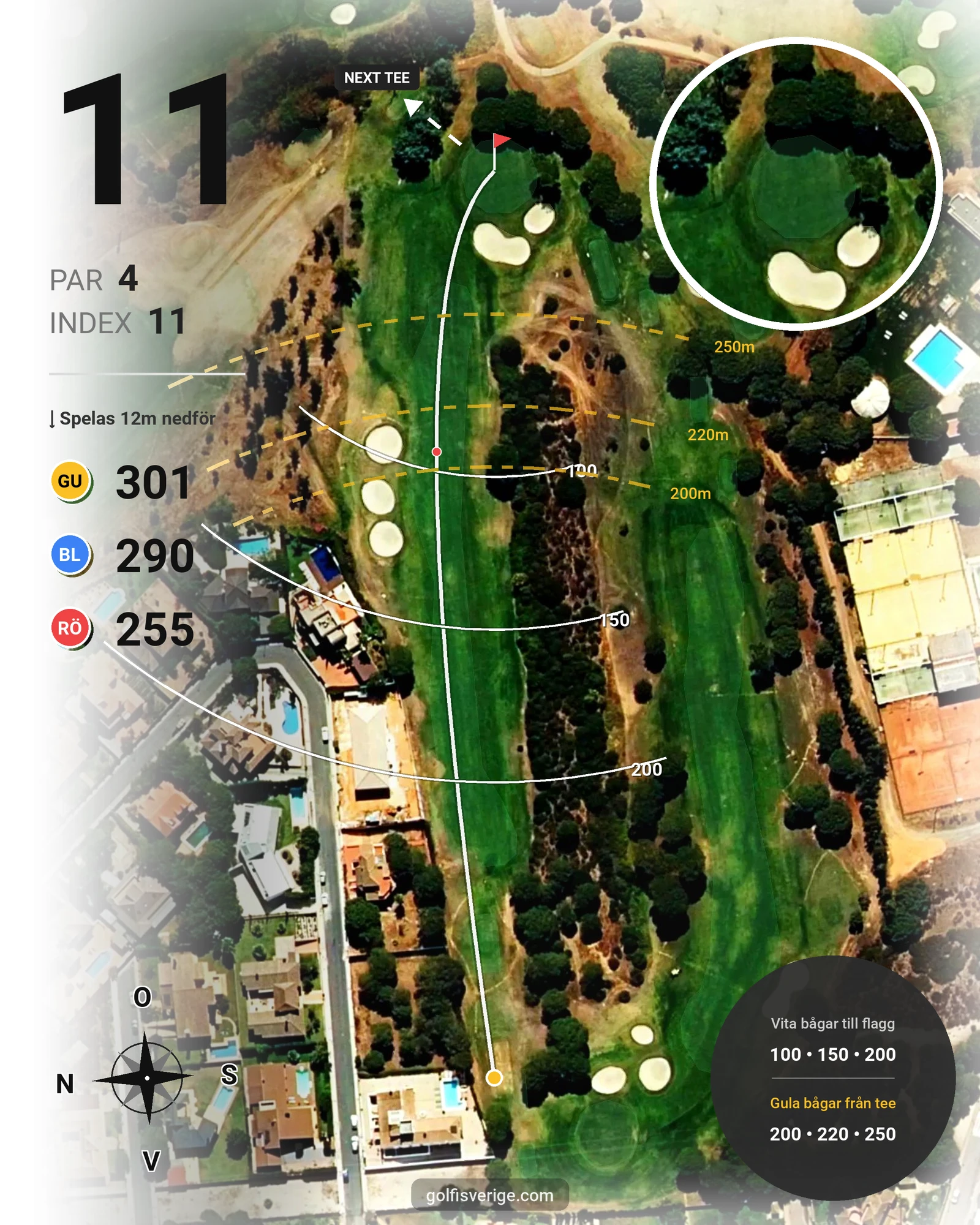 Banguide Bellavista på SoloGolf - GolfiSpanien - Hål 11 karta
