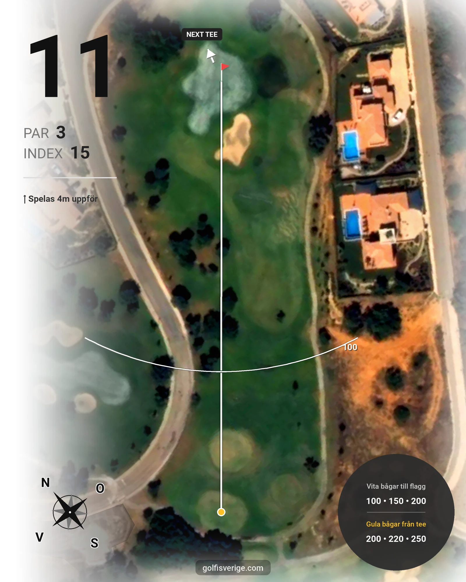 Banguide Vale da Pinta på SoloGolf - GolfiSpanien - Hål 11 karta