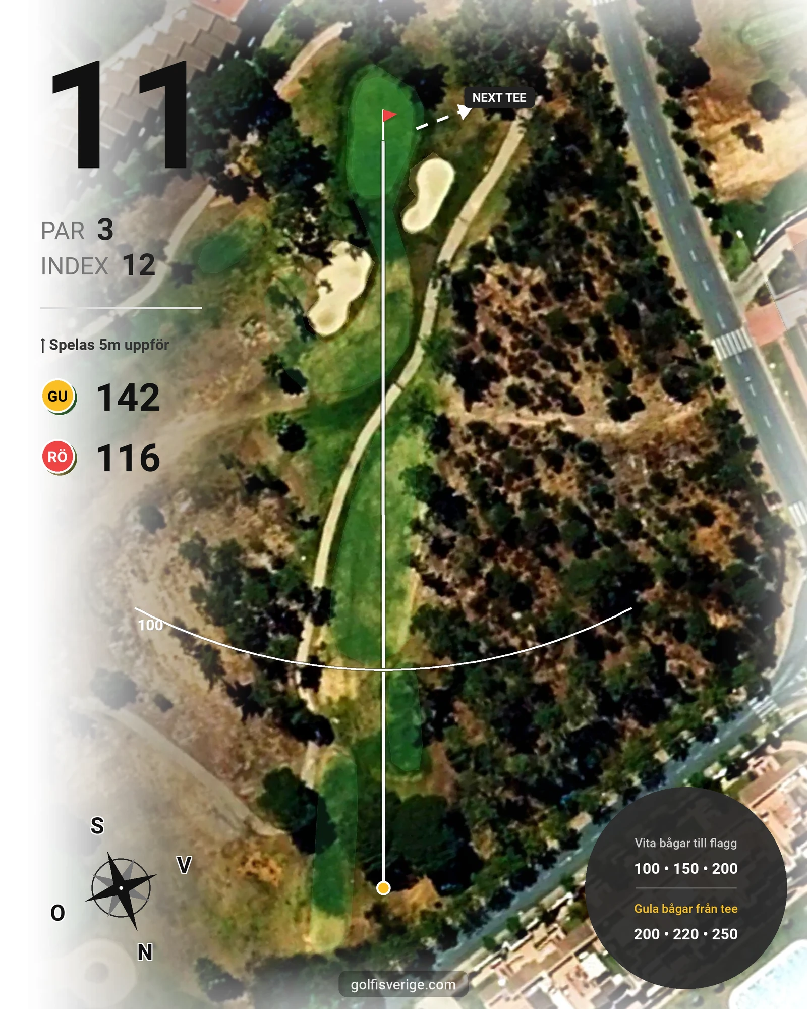 Banguide Islantilla 10-27 på SoloGolf - GolfiSpanien - Hål 11 karta