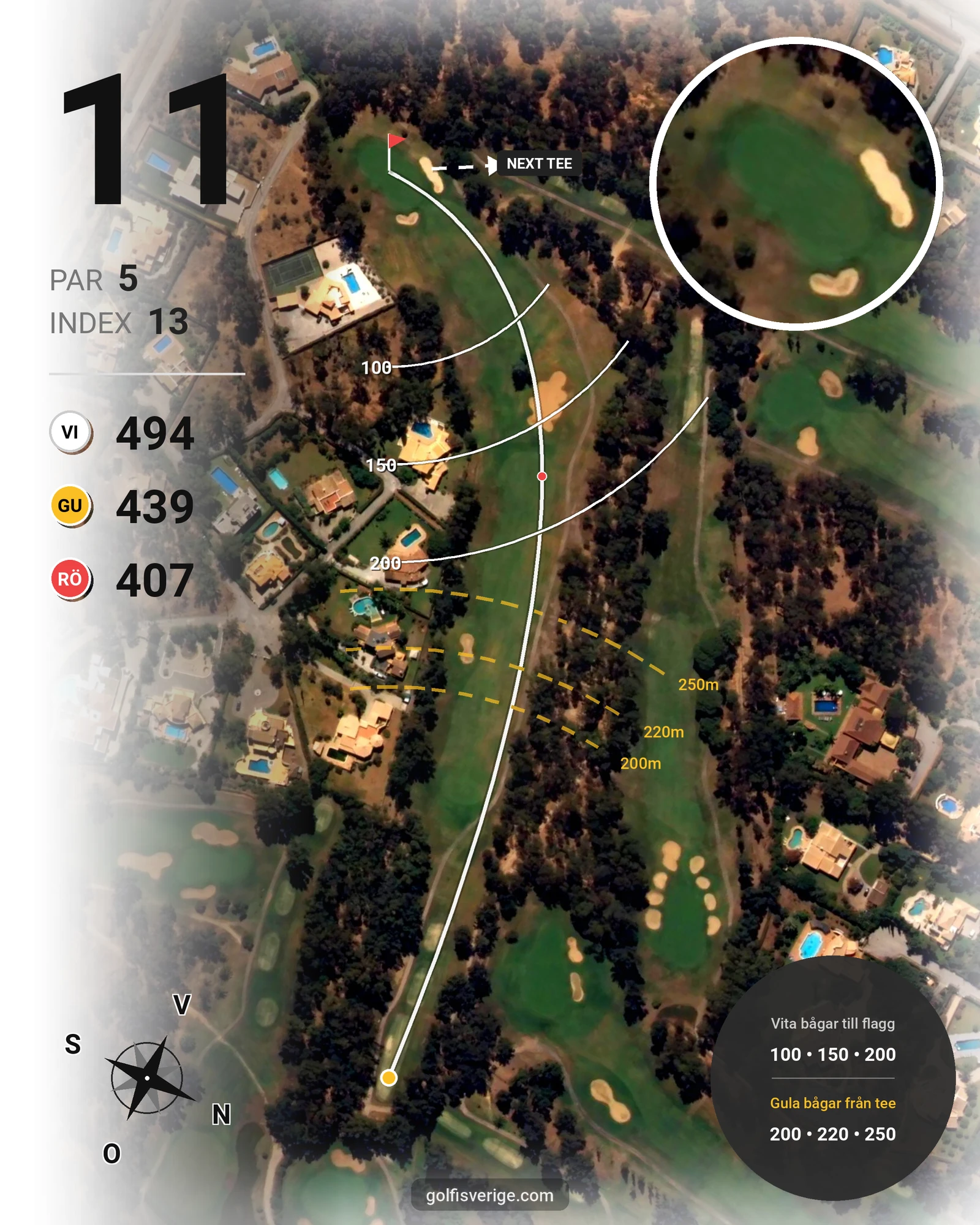 Banguide Penina Championship Course på SoloGolf - GolfiSpanien - Hål 11 karta