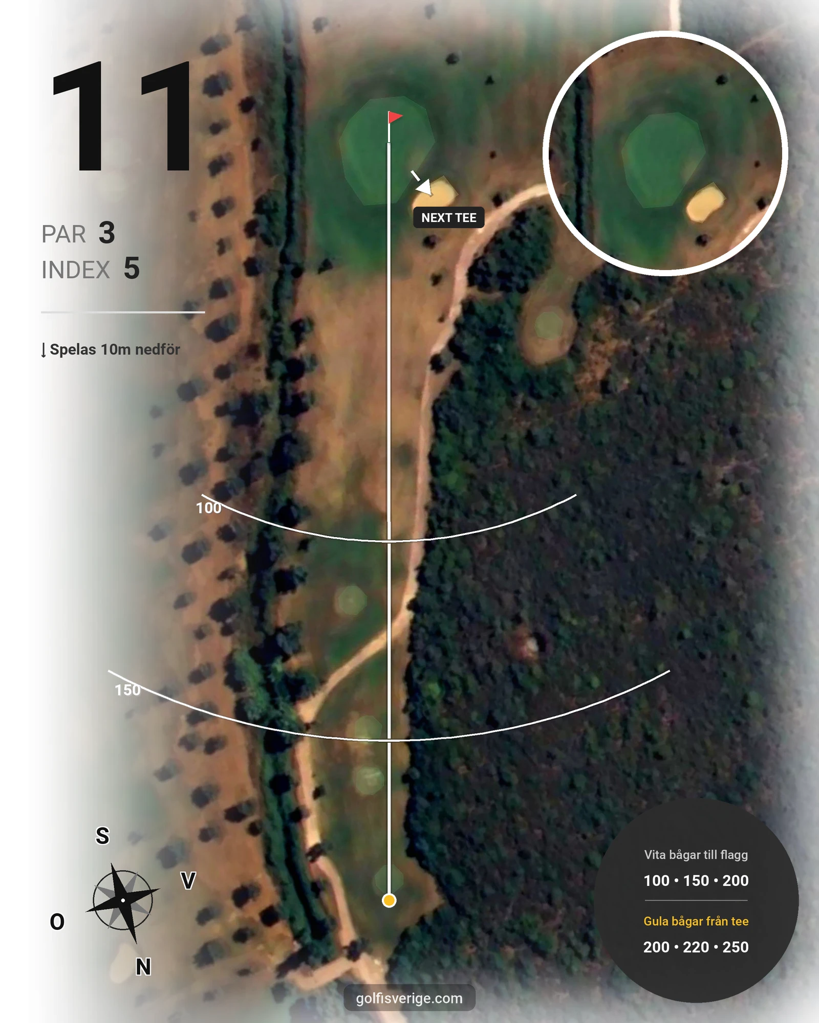 Banguide Alamos på SoloGolf - GolfiSpanien - Hål 11 karta