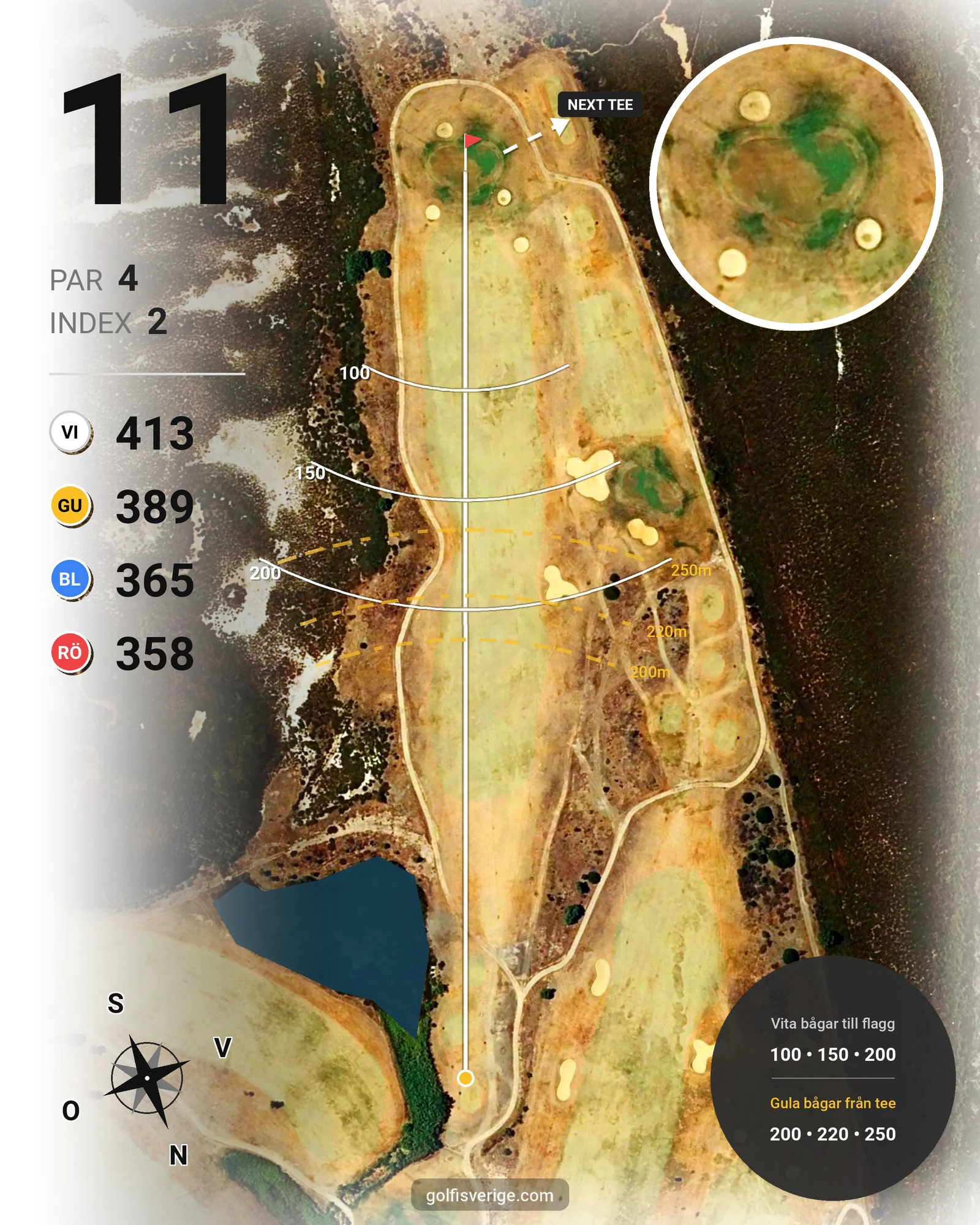 Banguide Isla Canela Links på SoloGolf - GolfiSpanien - Hål 11 karta