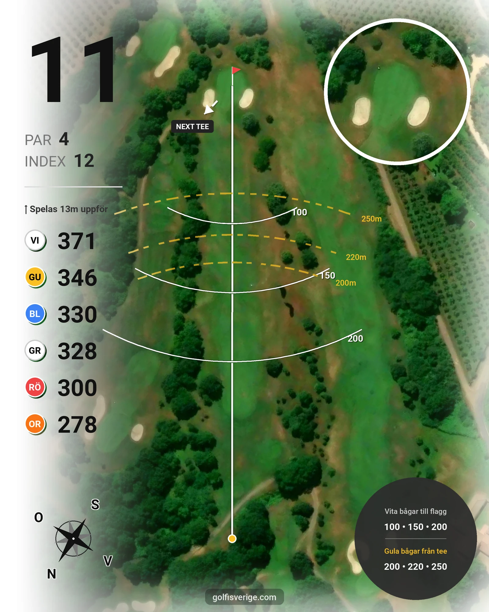 Banguide Golf Nazionale på SoloGolf - GolfiSpanien - Hål 11 karta