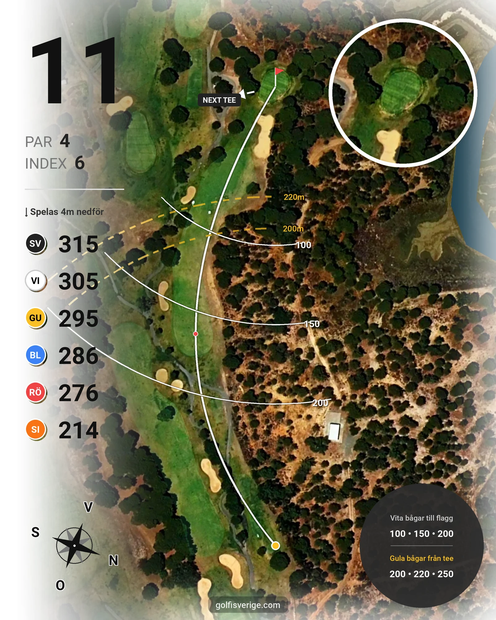 Banguide El Rompido Norte på SoloGolf - GolfiSpanien - Hål 11 karta