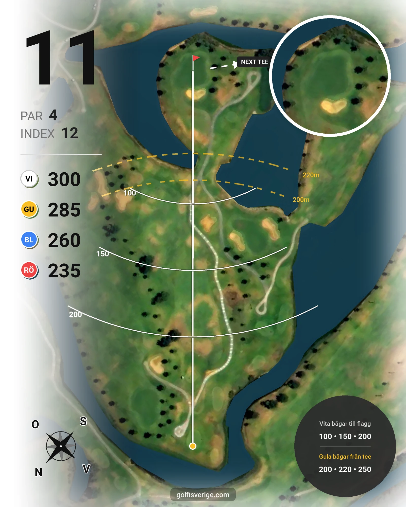 Banguide Salgados på SoloGolf - GolfiSpanien - Hål 11 karta
