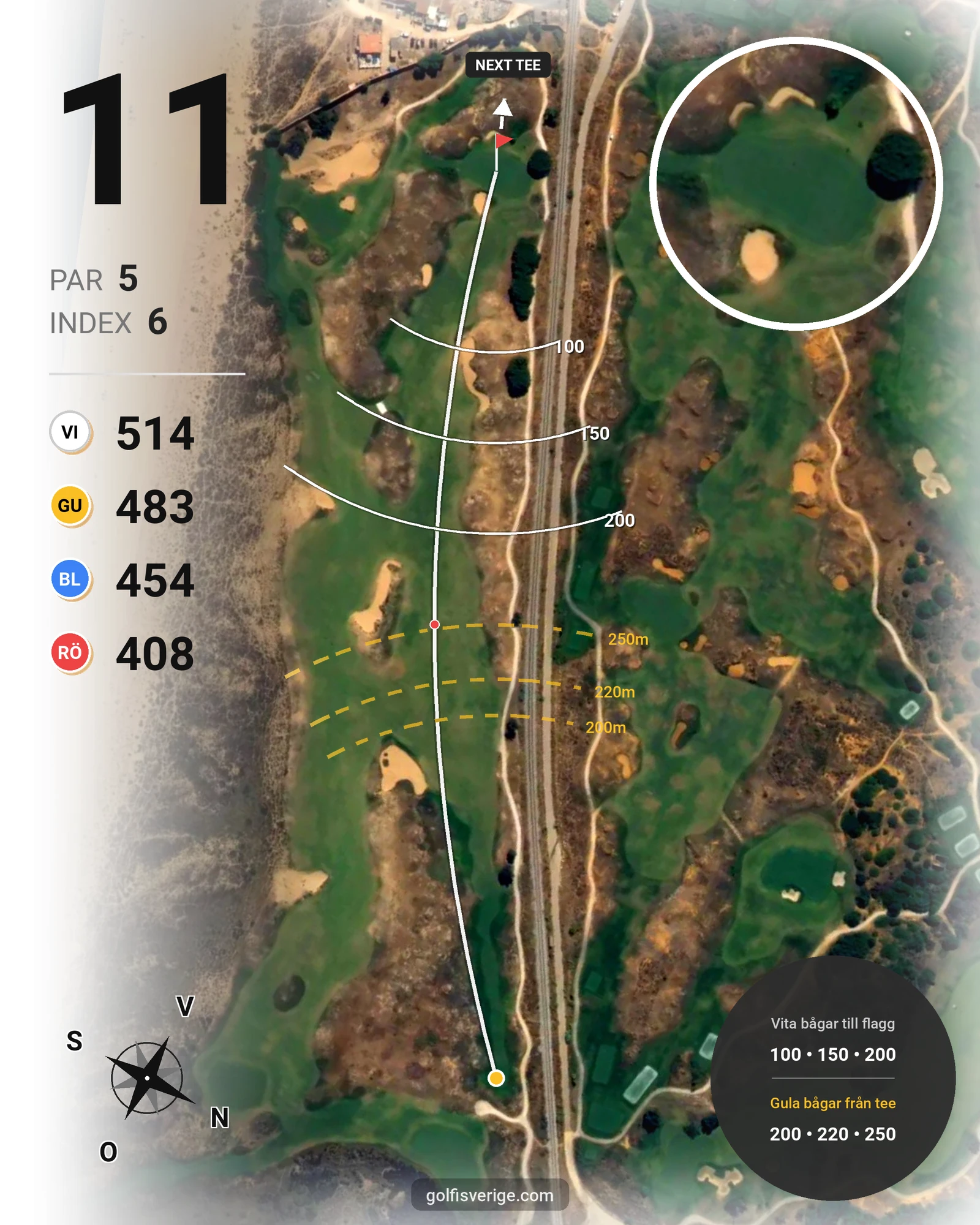 Banguide Palmares Lagos/Praia på SoloGolf - GolfiSpanien - Hål 11 karta