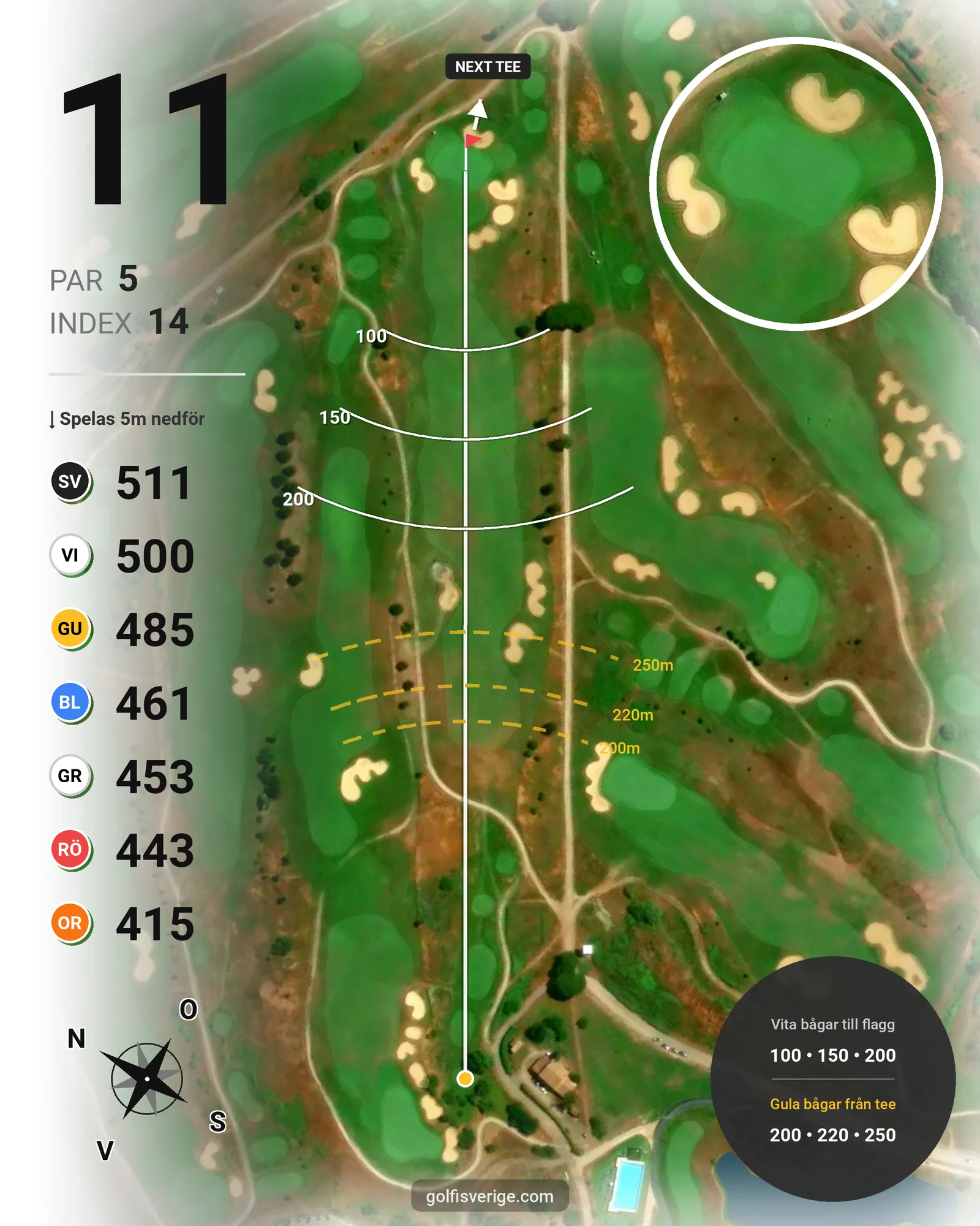 Banguide Terre dei Consoli på SoloGolf - GolfiSpanien - Hål 11 karta