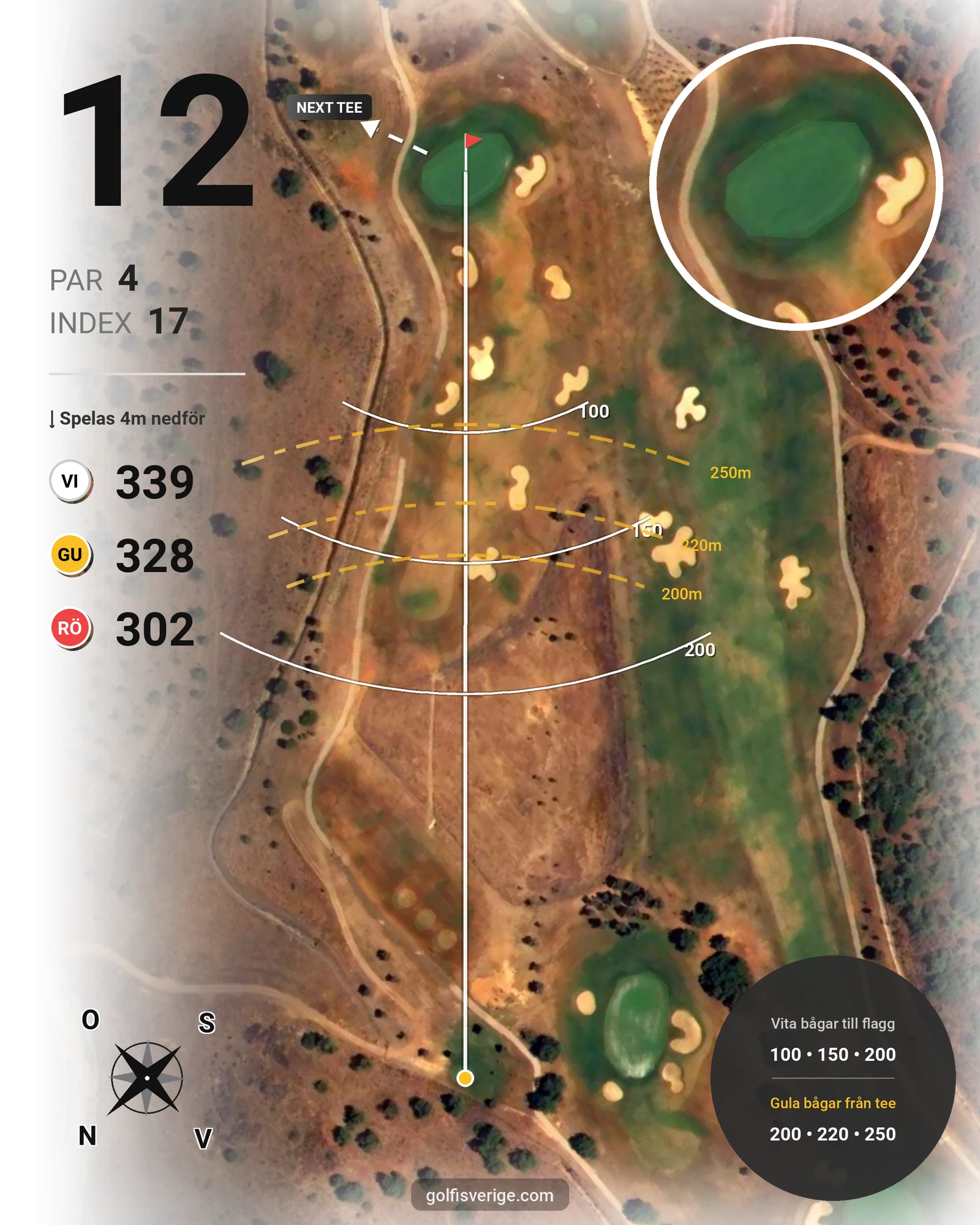 Banguide Morgado på SoloGolf - GolfiSpanien - Hål 12 karta