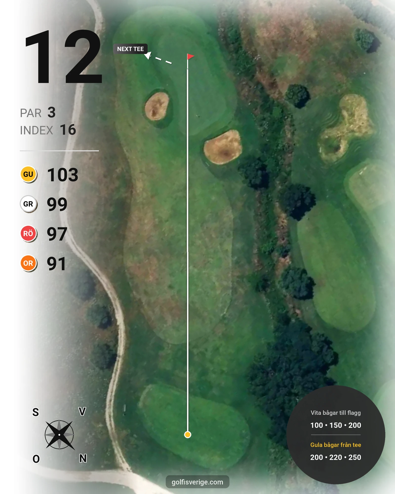 Banguide TdC Family på SoloGolf - GolfiSpanien - Hål 12 karta