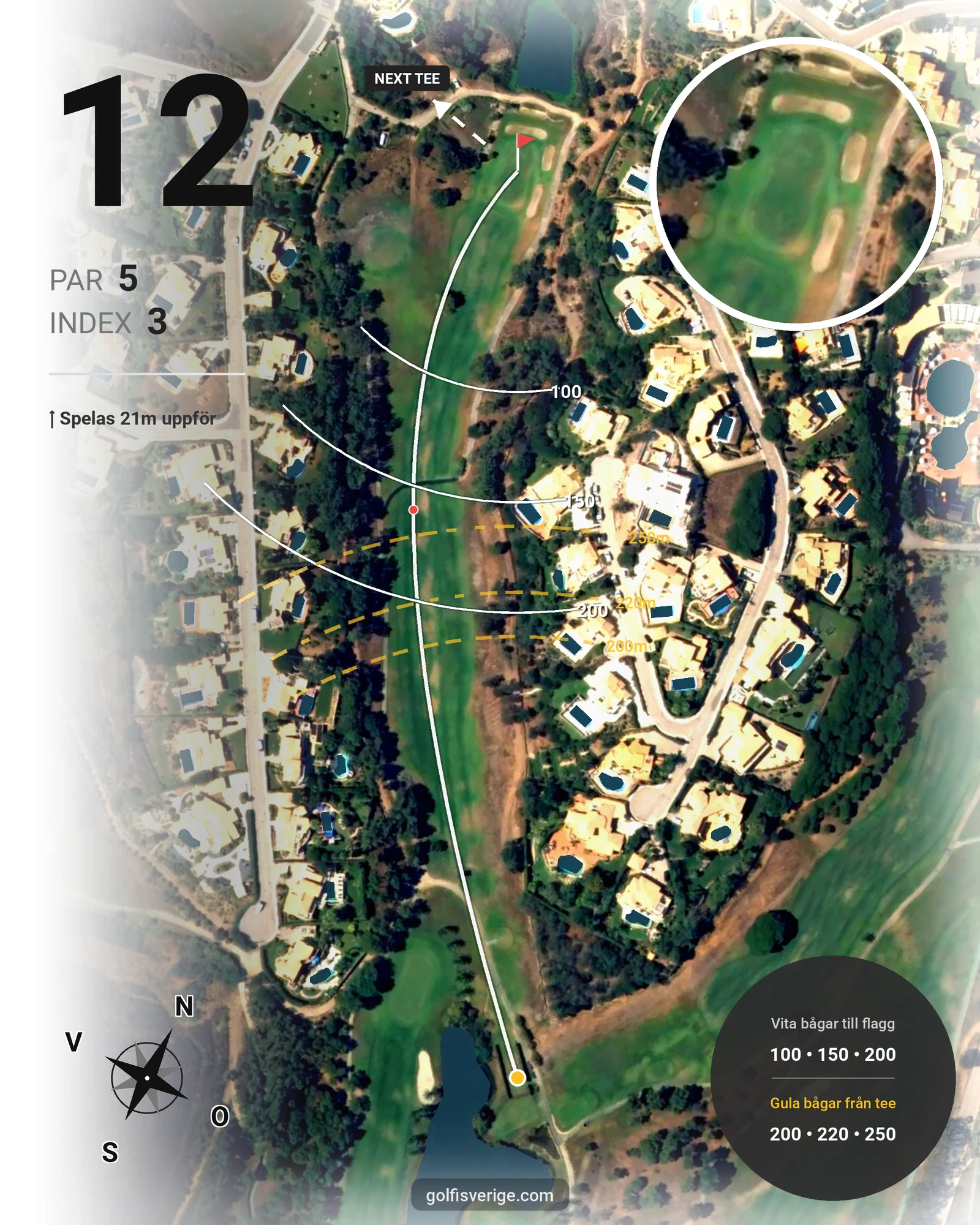 Banguide Santo Antonio på SoloGolf - GolfiSpanien - Hål 12 karta