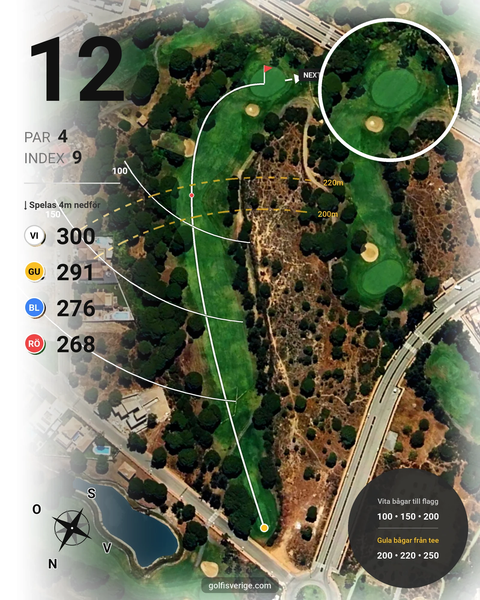 Banguide Nuevo Portil på SoloGolf - GolfiSpanien - Hål 12 karta