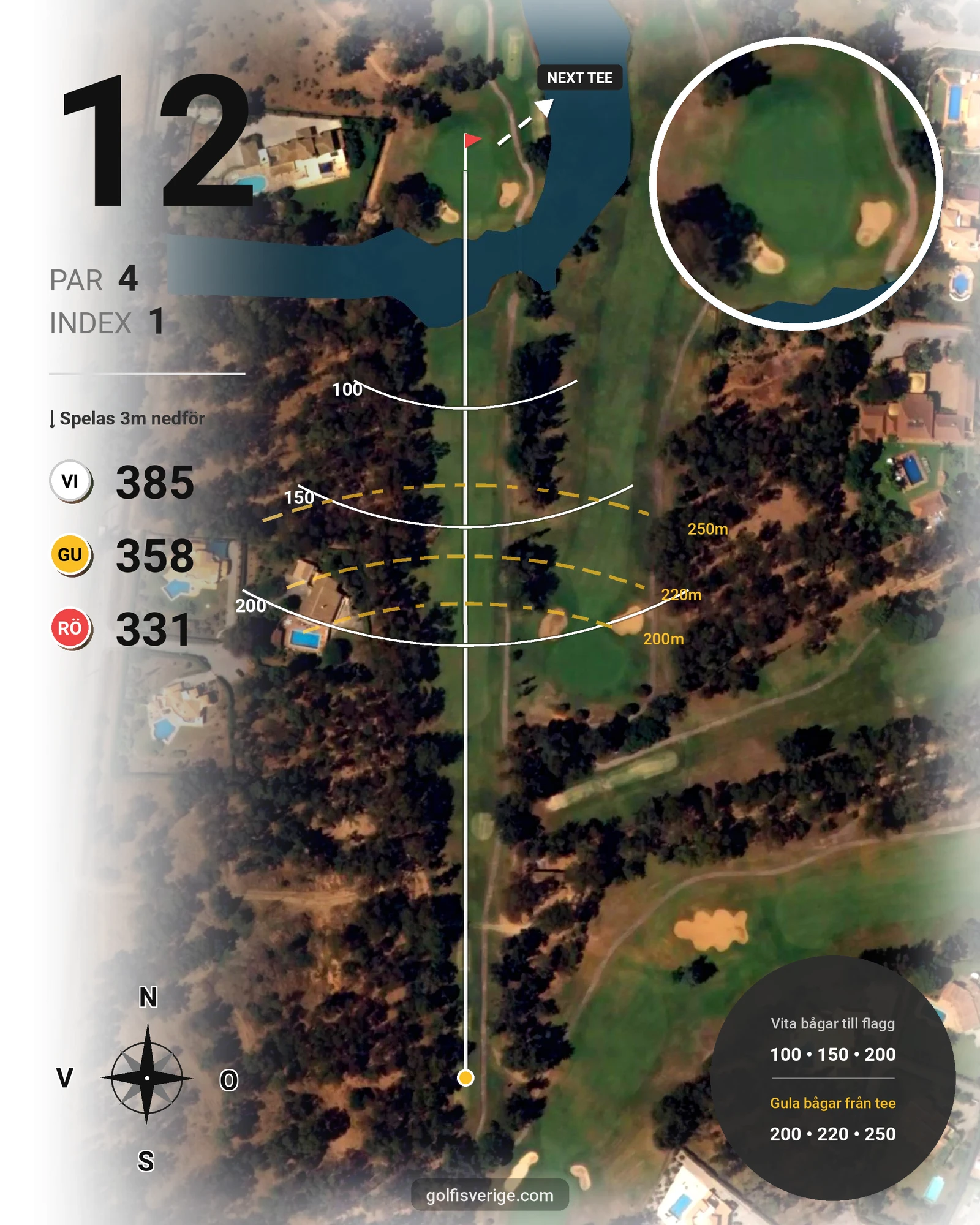 Banguide Penina Championship Course på SoloGolf - GolfiSpanien - Hål 12 karta