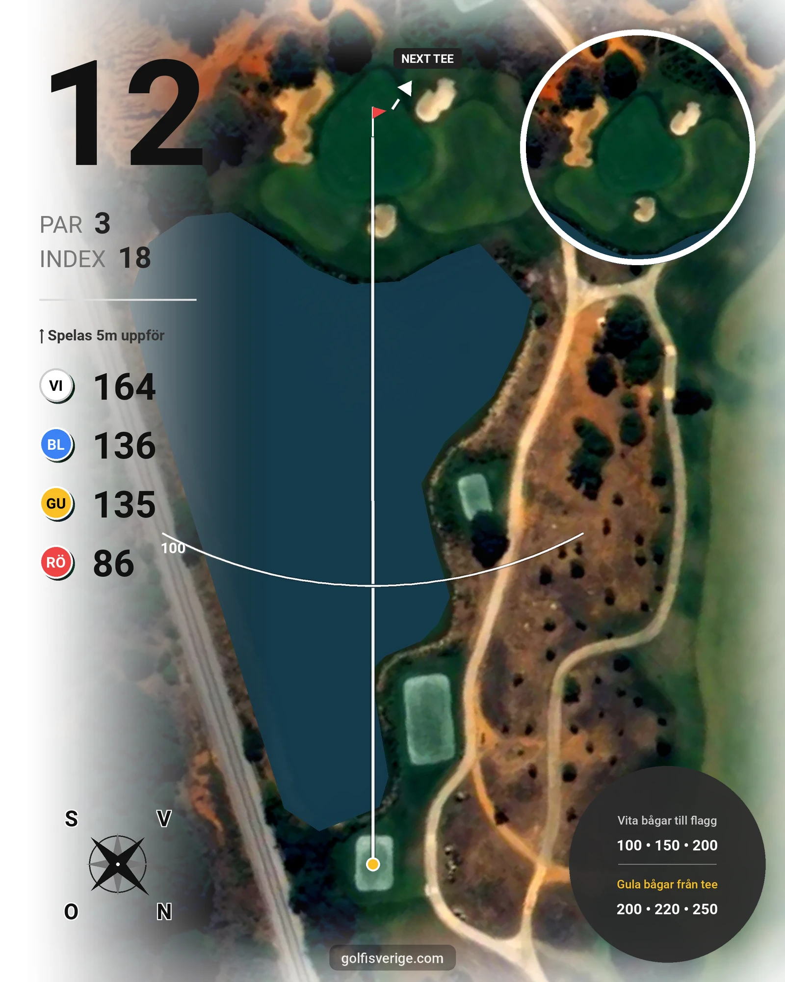 Banguide Palmares Alvor/Lagos på SoloGolf - GolfiSpanien - Hål 12 karta