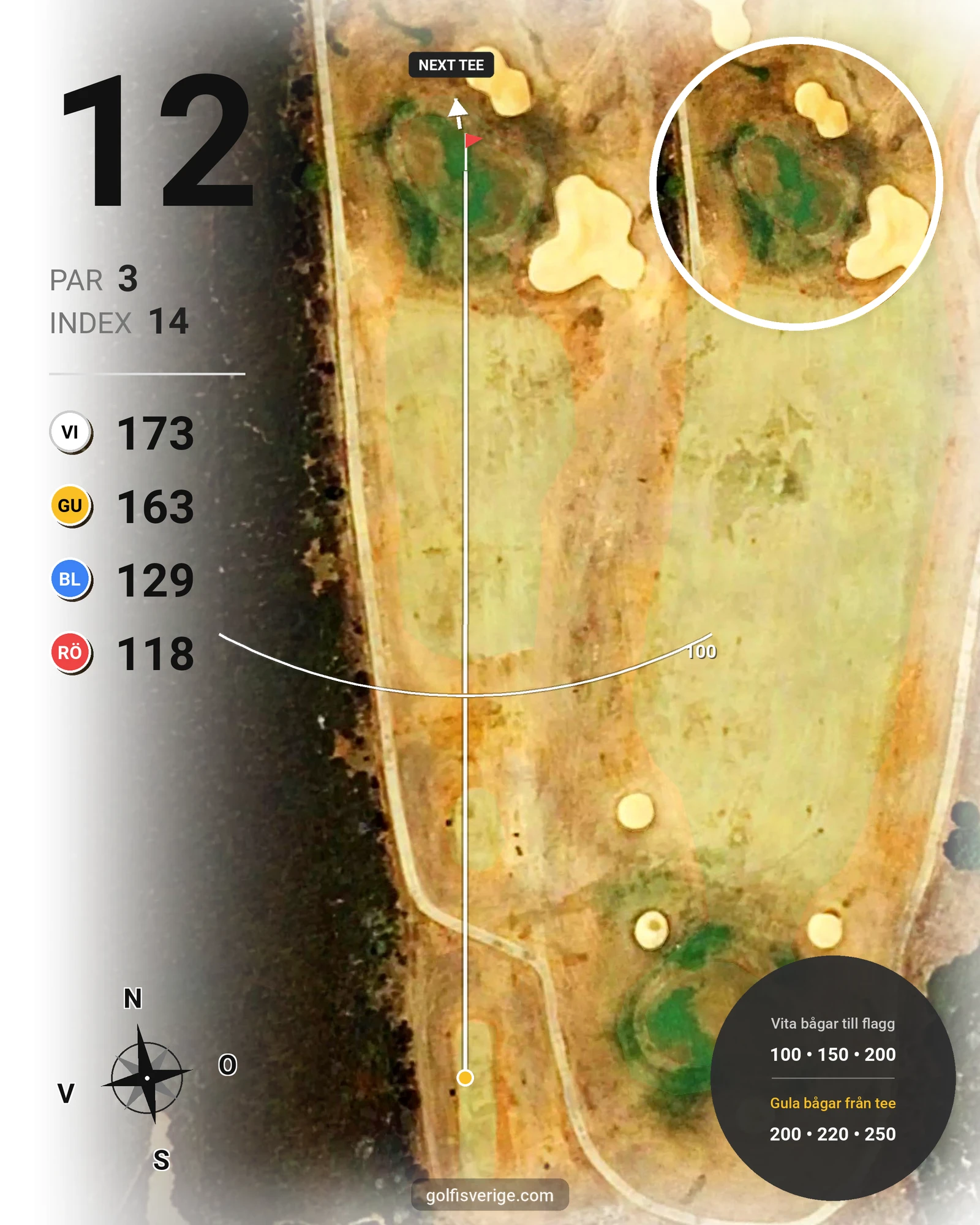 Banguide Isla Canela Links på SoloGolf - GolfiSpanien - Hål 12 karta