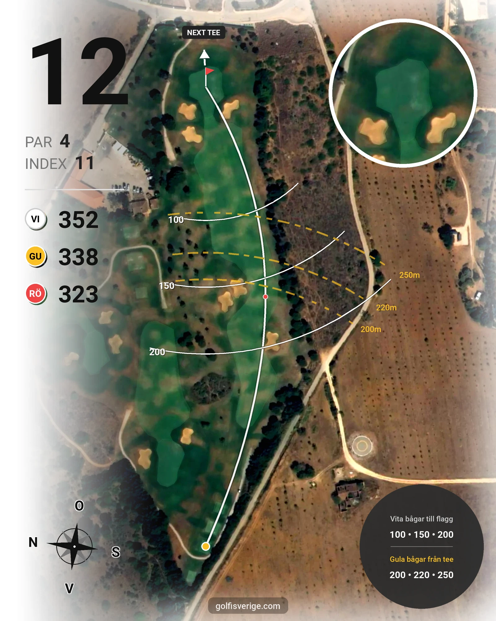 Banguide Boavista på SoloGolf - GolfiSpanien - Hål 12 karta