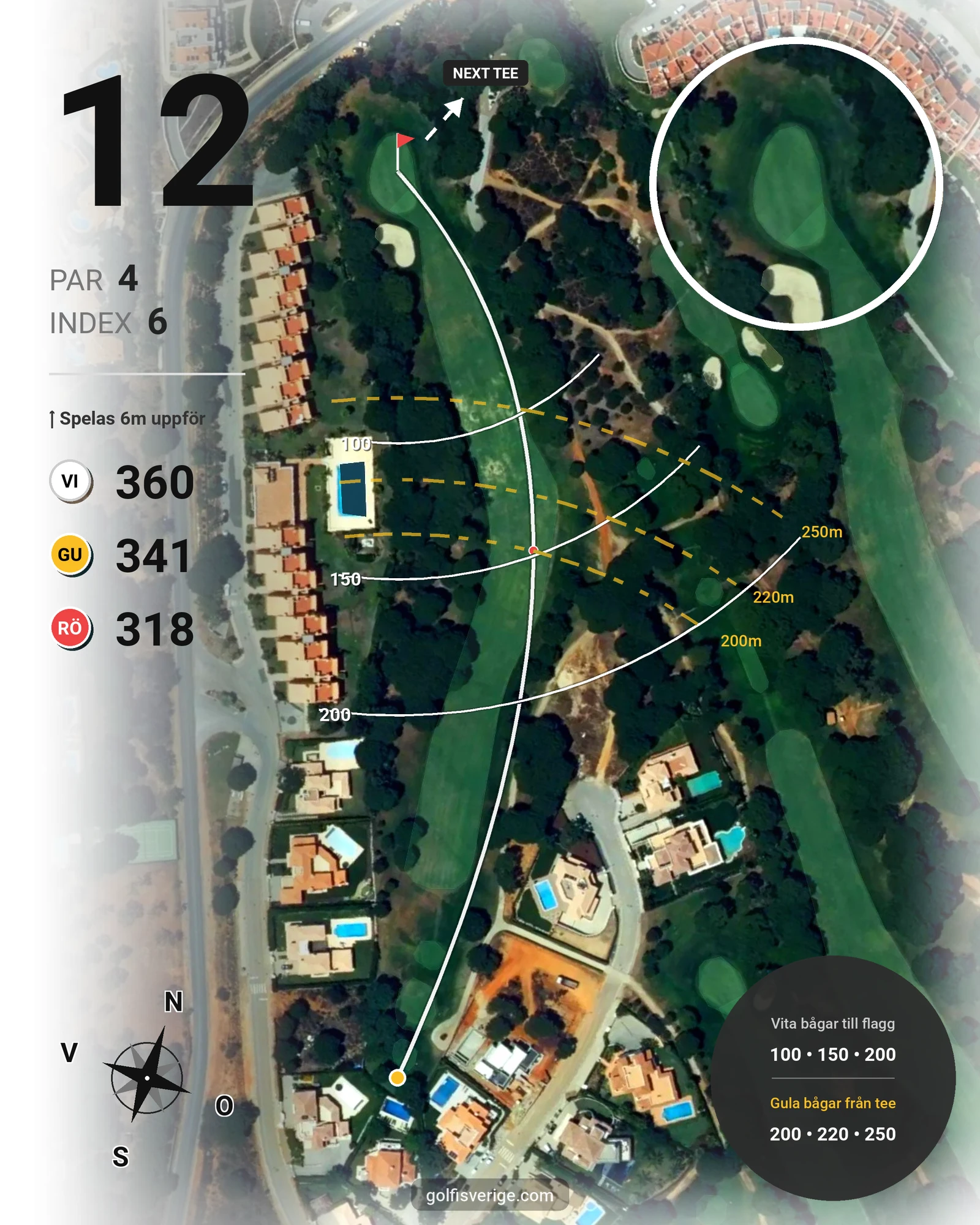 Banguide Vila Sol 1-18 på SoloGolf - GolfiSpanien - Hål 12 karta