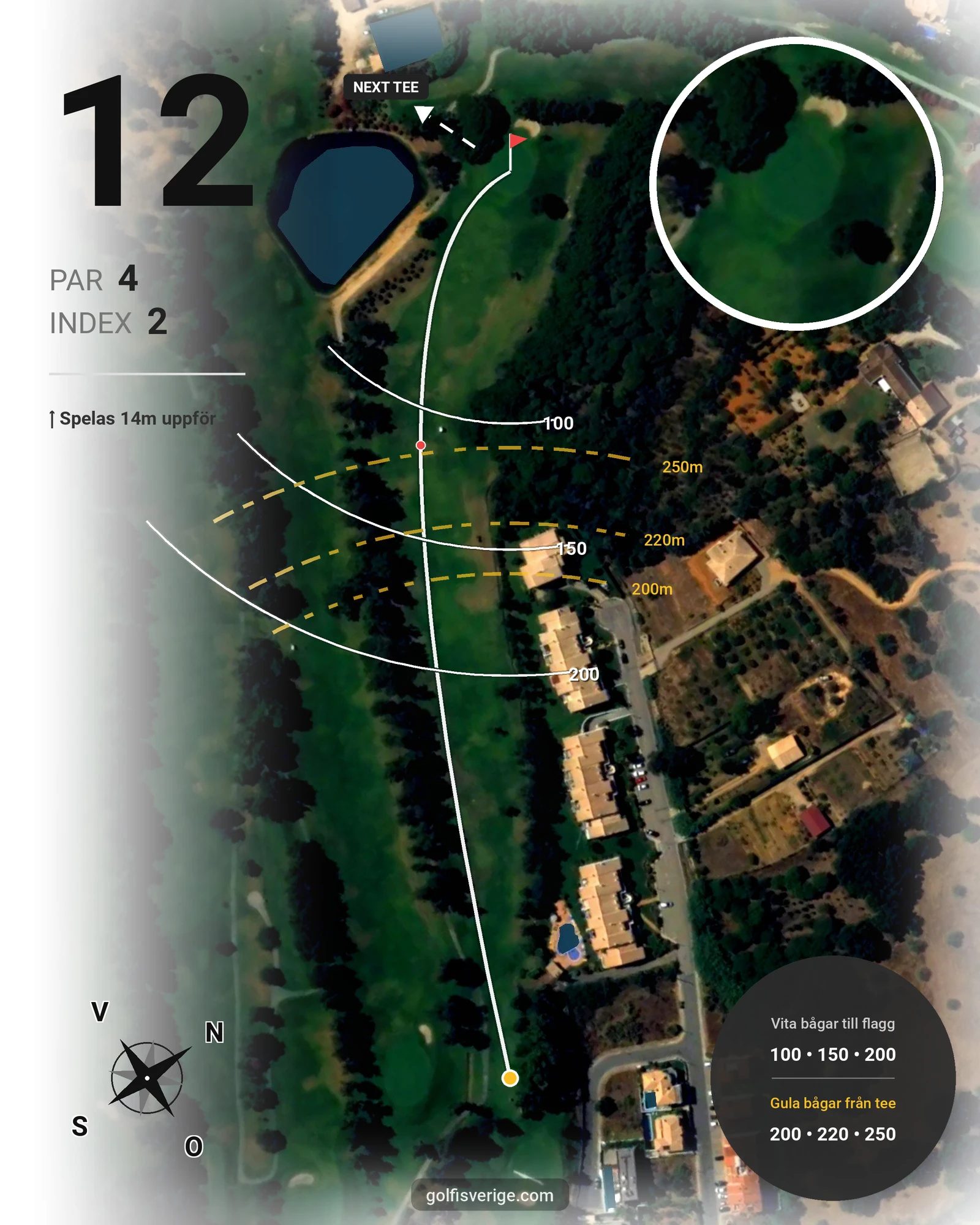 Banguide Alto på SoloGolf - GolfiSpanien - Hål 12 karta