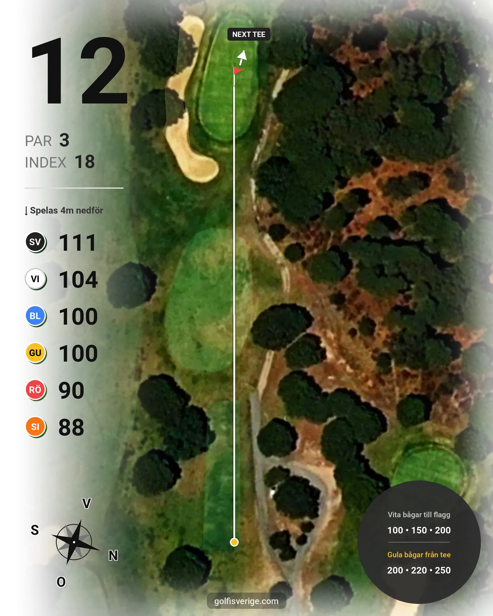 Banguide El Rompido Norte på SoloGolf - GolfiSpanien - Hål 12 karta